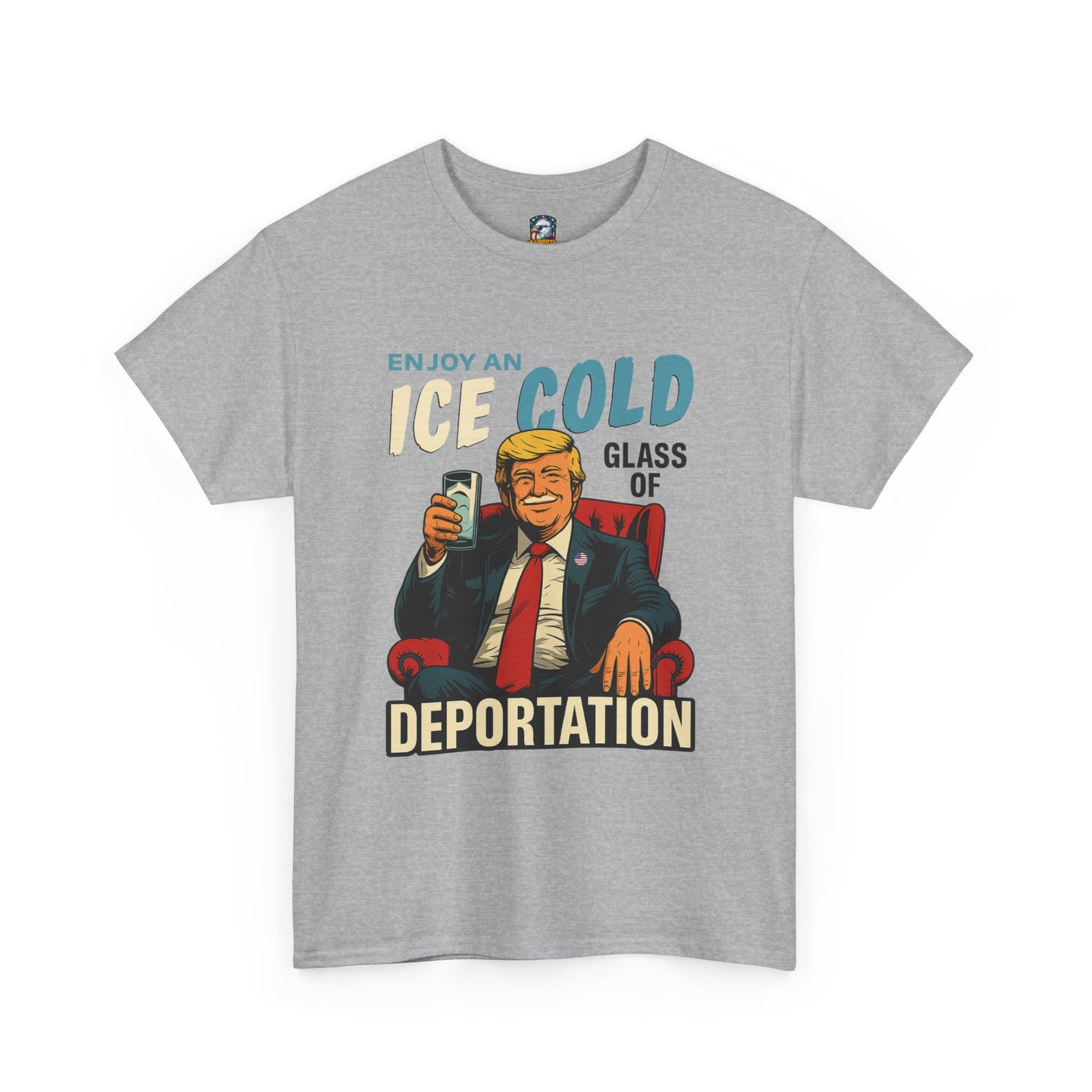 Ice Cold Glass of Deportation – Trump Milk Mustache T-Shirt