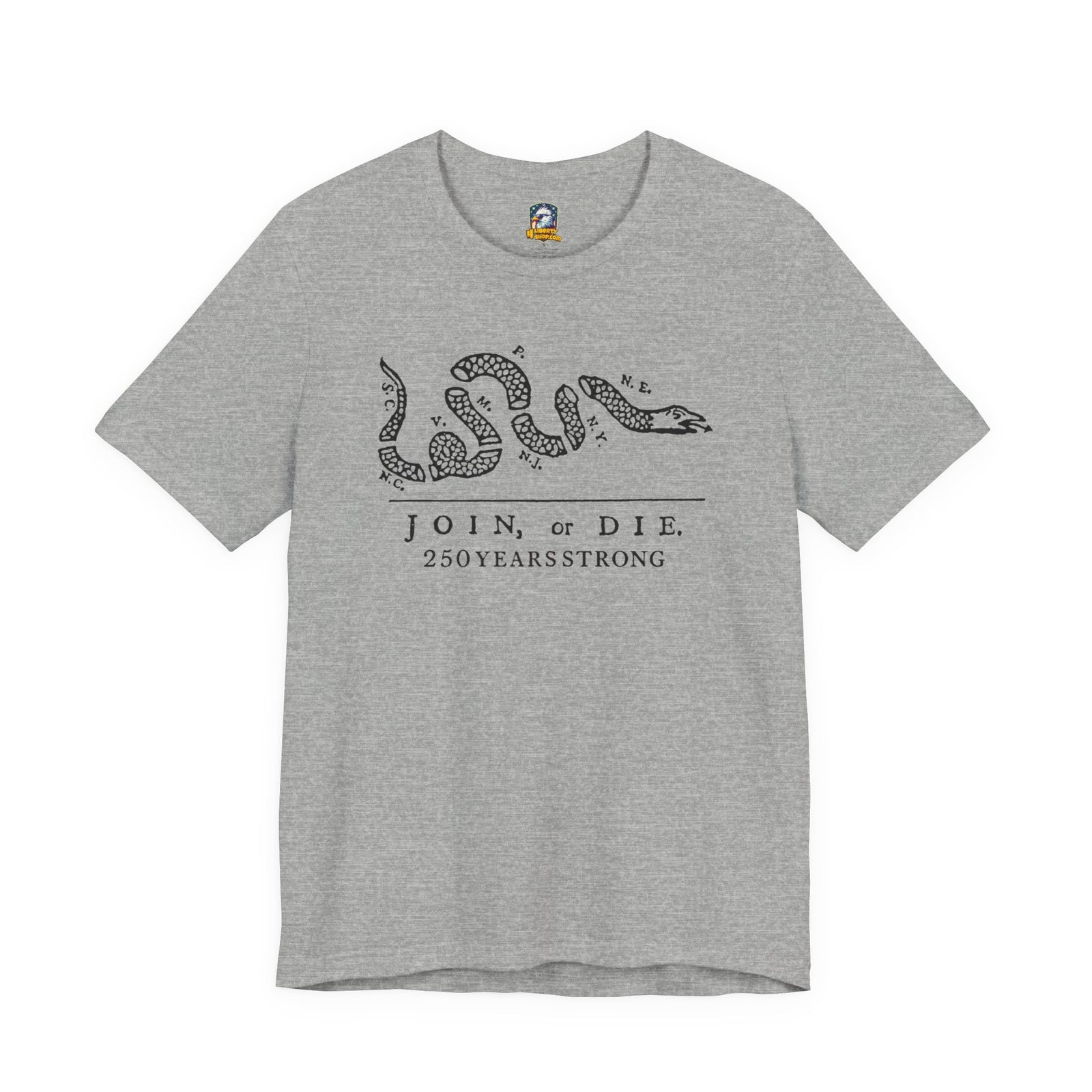 Join or Die Snake: 250 Years Strong T-Shirt - 4LibertyShop.com