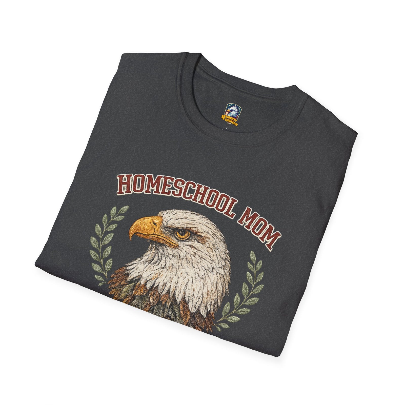 Homeschool Workshop — Homeschool Mom T-Shirt — Eagle Graphic Tee for Proud Homeschooling Moms