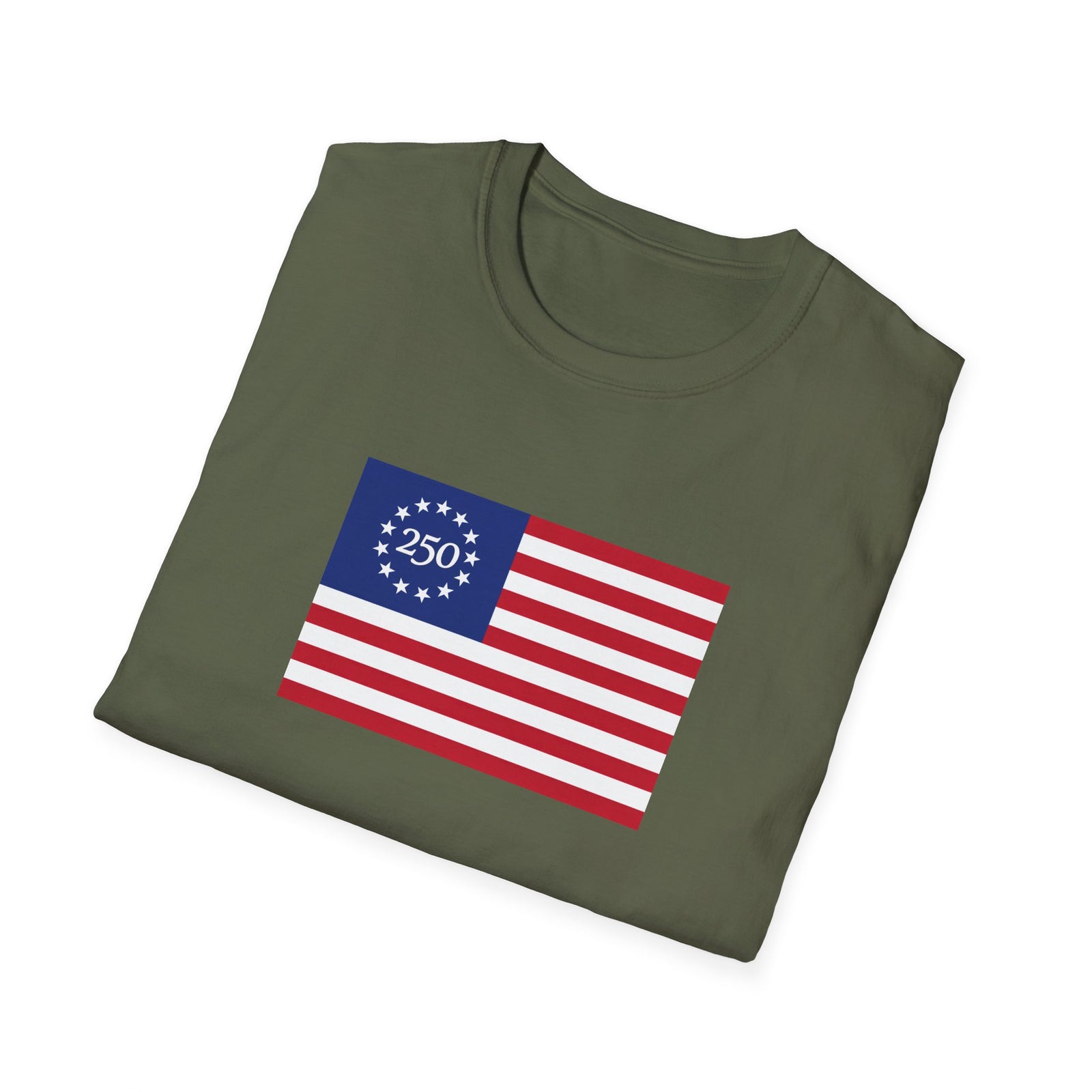 Liberty 250 Flag T-Shirt — Betsy Ross 13-Star Anniversary Tee - 4LibertyShop.com