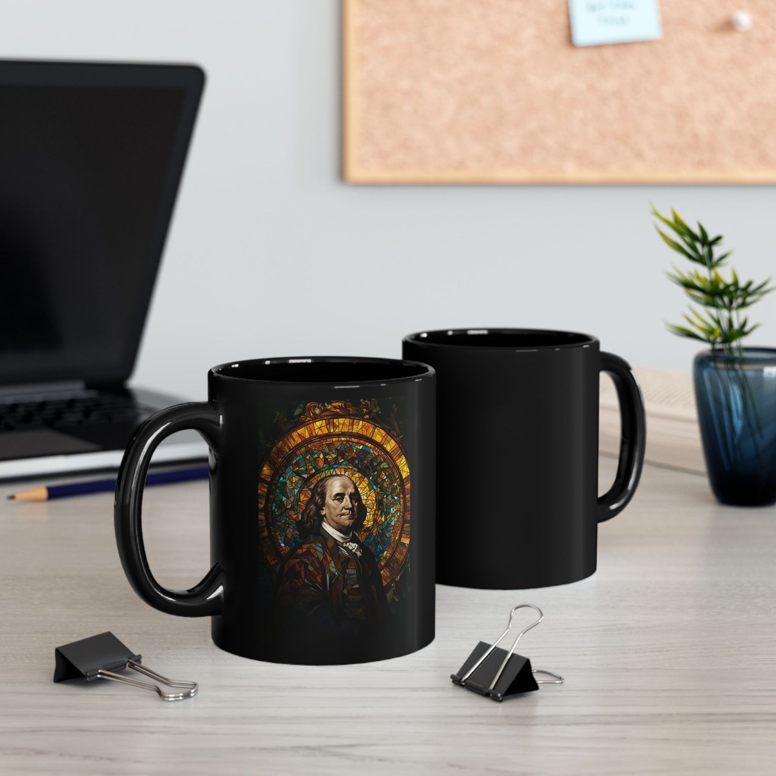Benjamin Franklin Stained Glass Mug (11oz,15oz)