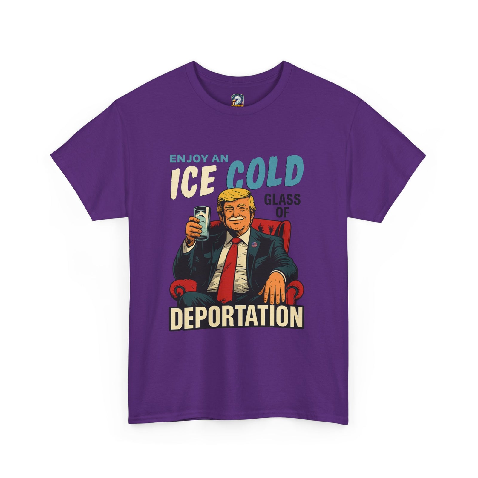 Ice Cold Glass of Deportation – Trump Milk Mustache T-Shirt