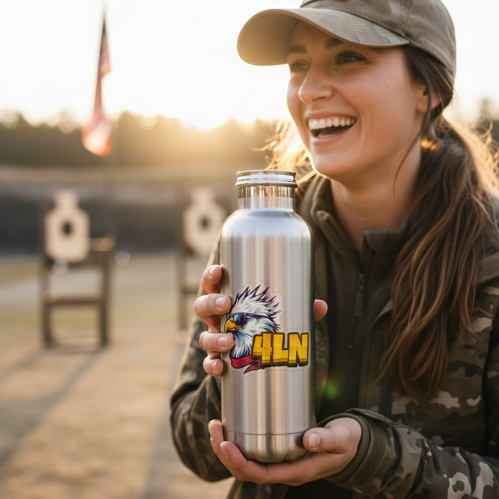 4Liberty Network Eagle Sticker Lifestyle Mockup