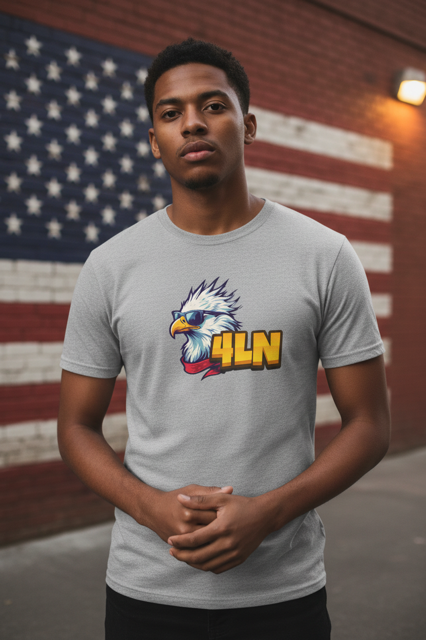 4Liberty Network T-Shirt - Stylish Editorial Mockup