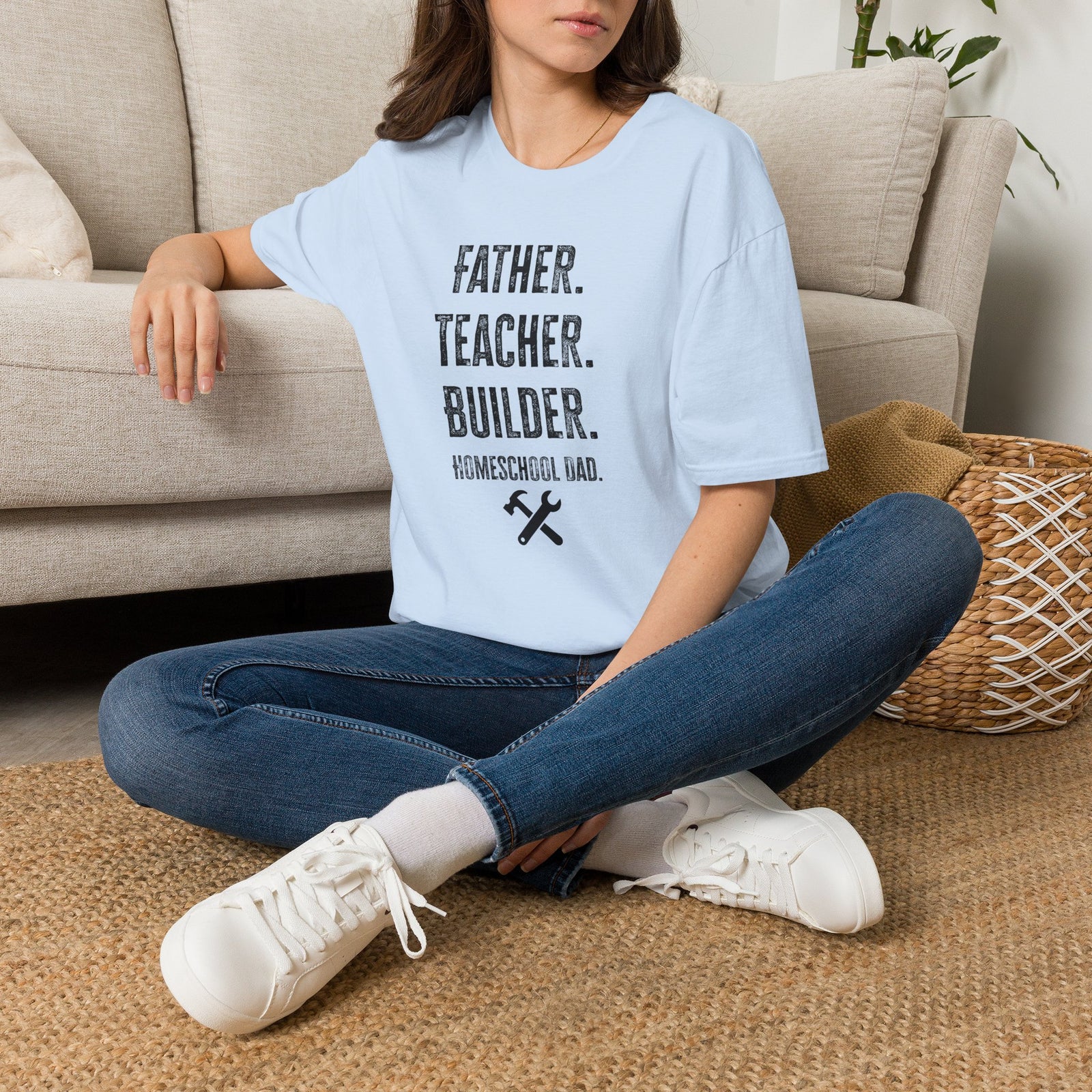 Homeschool Workshop - Father. Teacher. Builder. Homeschool Dad T-Shirt - 4LibertyShop.com