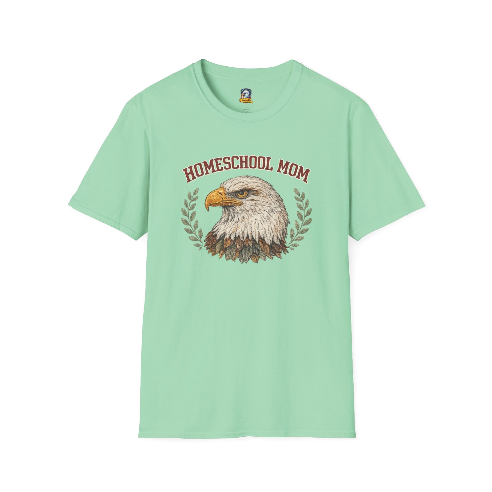 Homeschool Workshop — Homeschool Mom T-Shirt — Eagle Graphic Tee for Proud Homeschooling Moms