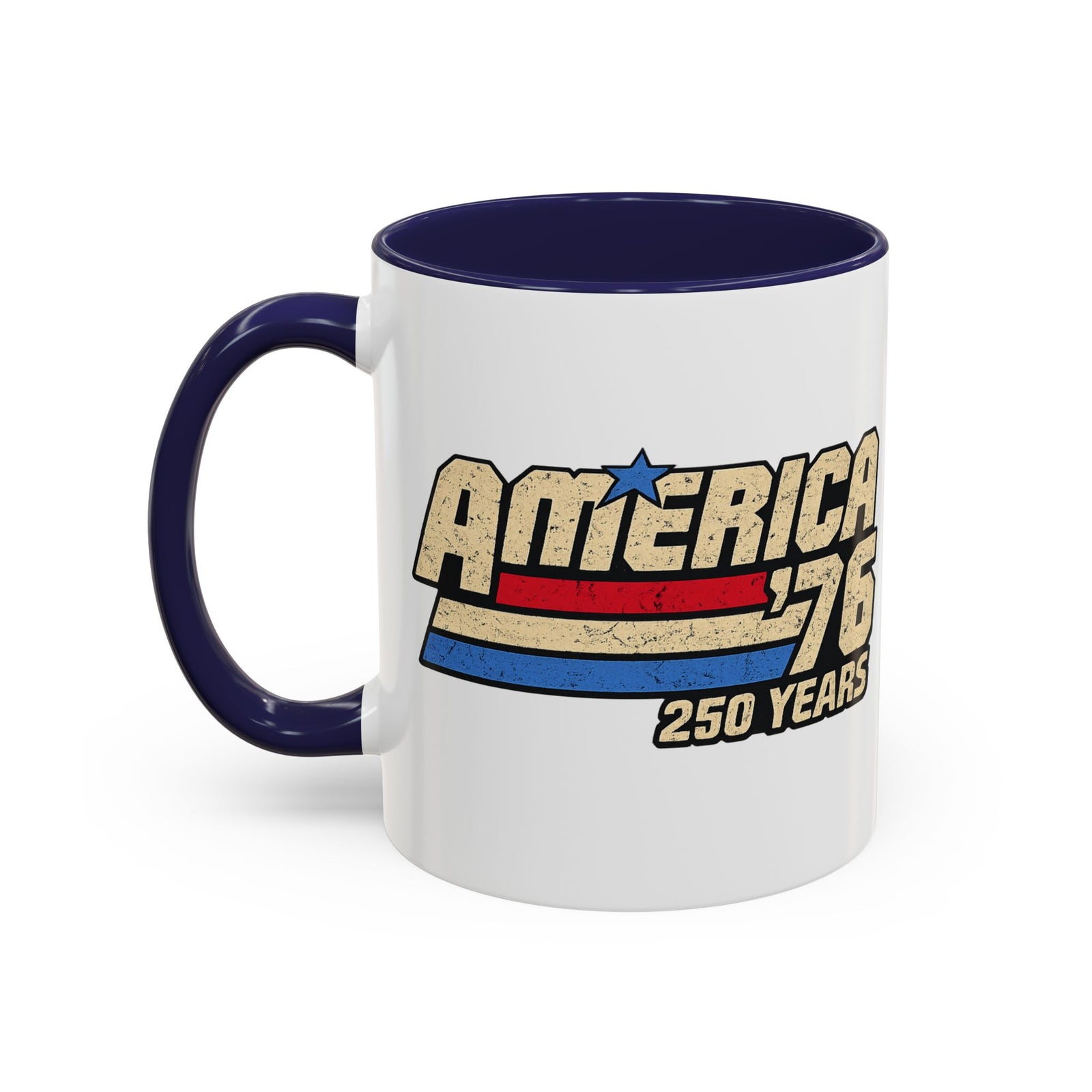 America '76 250 Years Accent Coffee Mug — Retro Patriotic 11/15oz