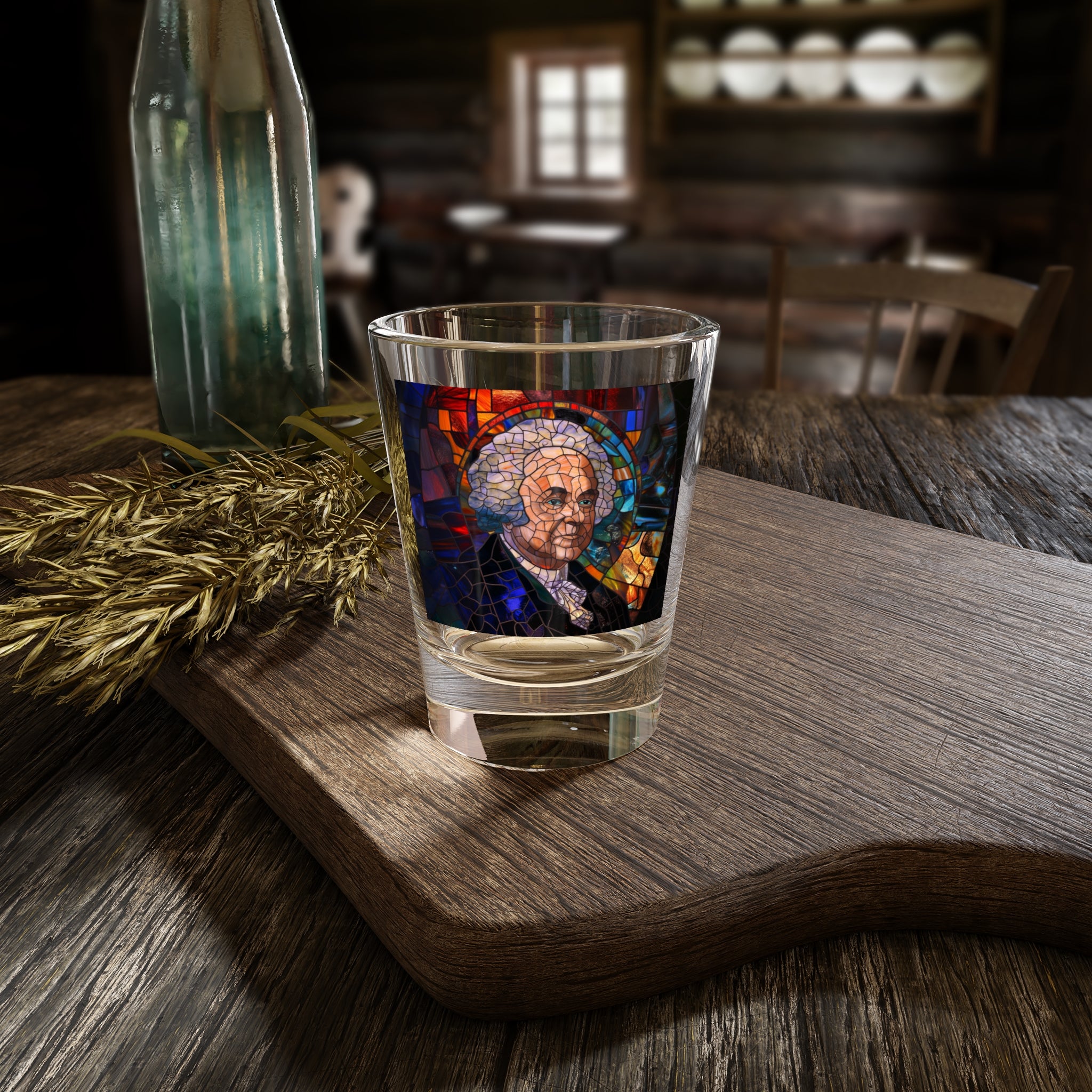 John Adams Stained Glass Shot Glass, 1.5oz