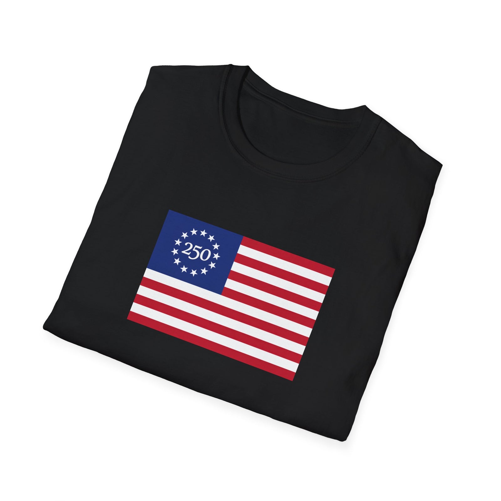 Liberty 250 Flag T-Shirt — Betsy Ross 13-Star Anniversary Tee - 4LibertyShop.com