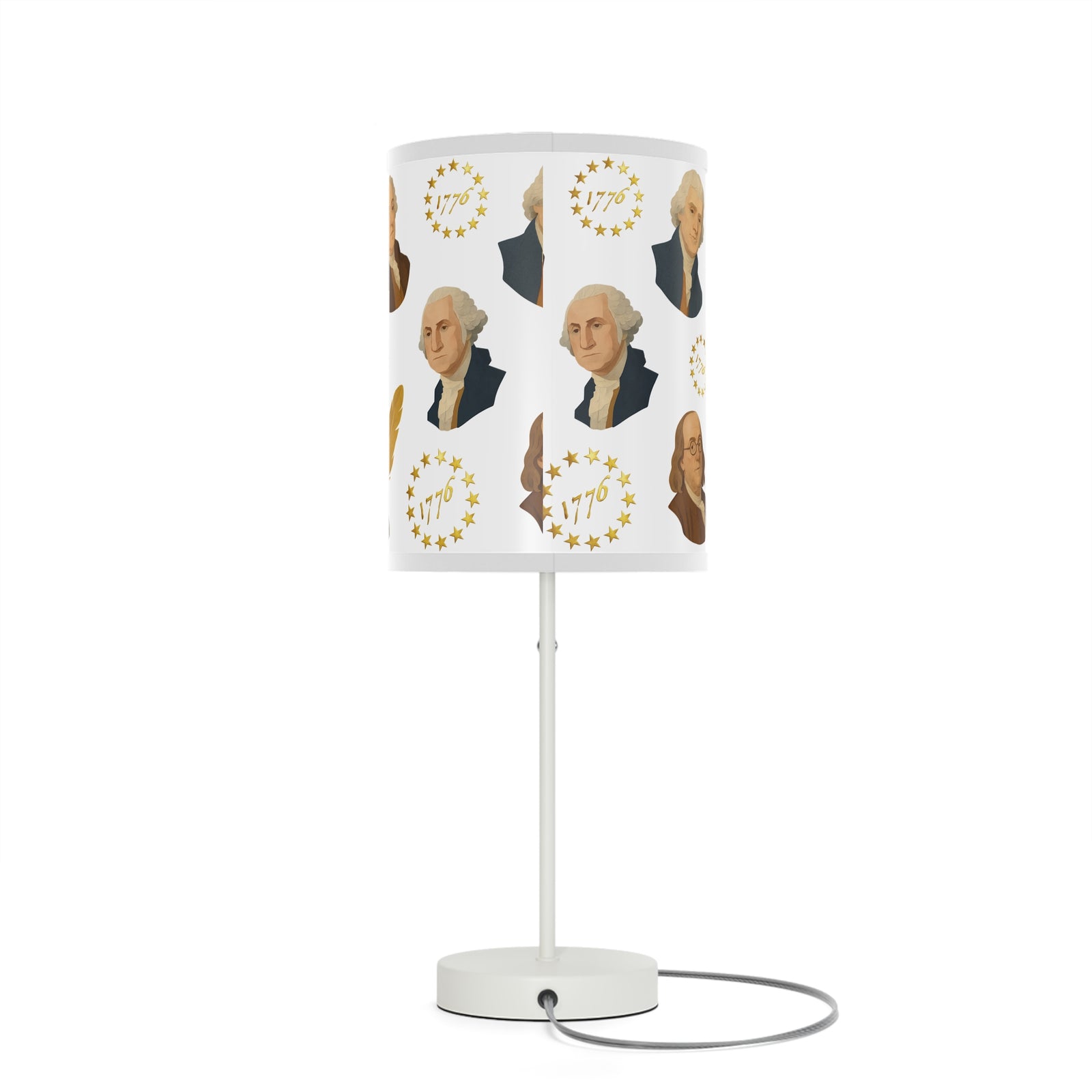 Presidential Founders Table Lamp — 1776 George Washington & Founding Fathers Lampshade