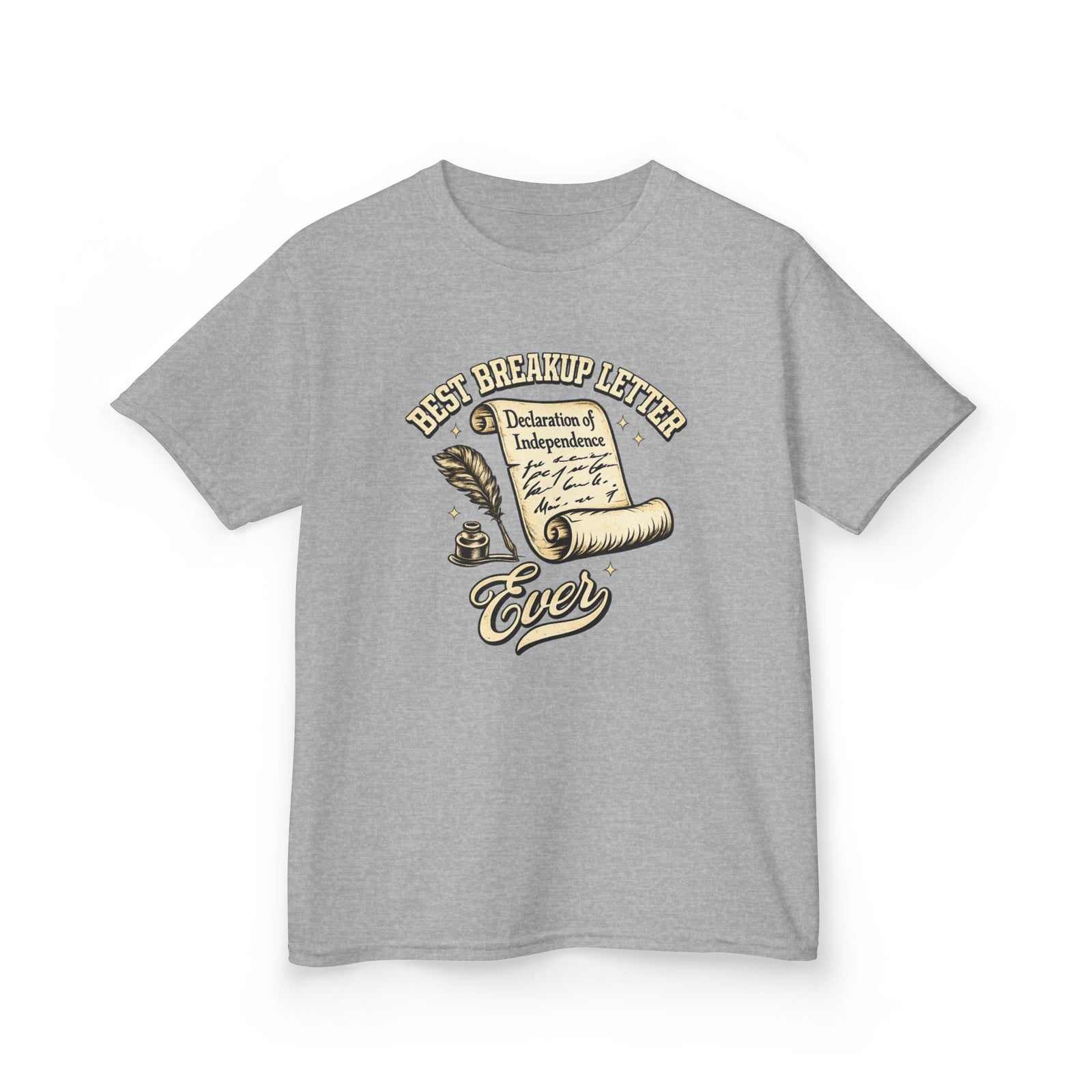 Kids T-Shirt – 'Best Breakup Letter Ever' Vintage Scroll Design - 4LibertyShop.com