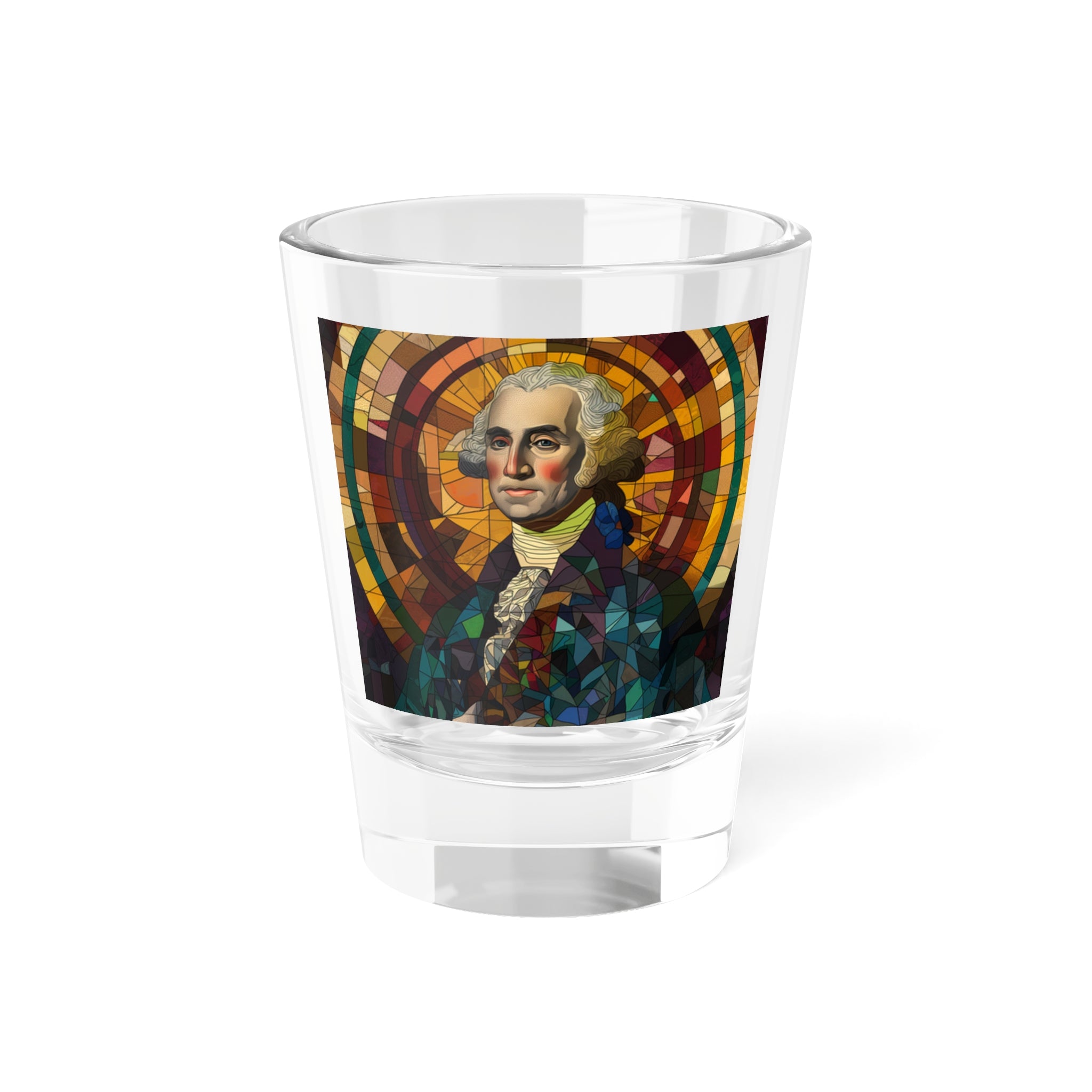 George Washington Stained Glass Shot Glass, 1.5oz