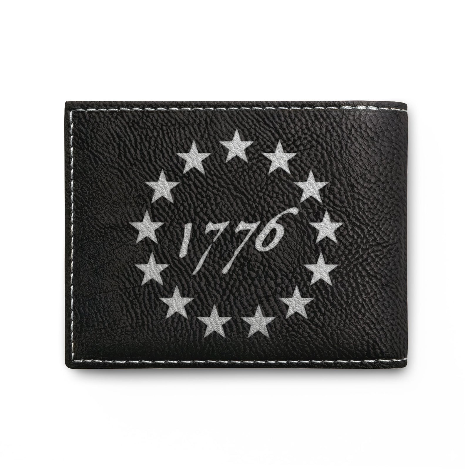 Bi-Fold Wallet – 1776 Betsy Ross Stars Leather Wallet