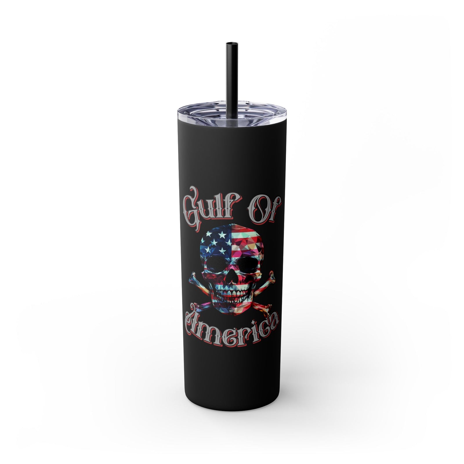 Walton & Johnson: Gulf Of America Skull Tumbler with Straw, 20oz