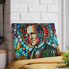 Calvin Coolidge Stained Glass Cutting Board - Premium Patriotic Kitchen Decor
