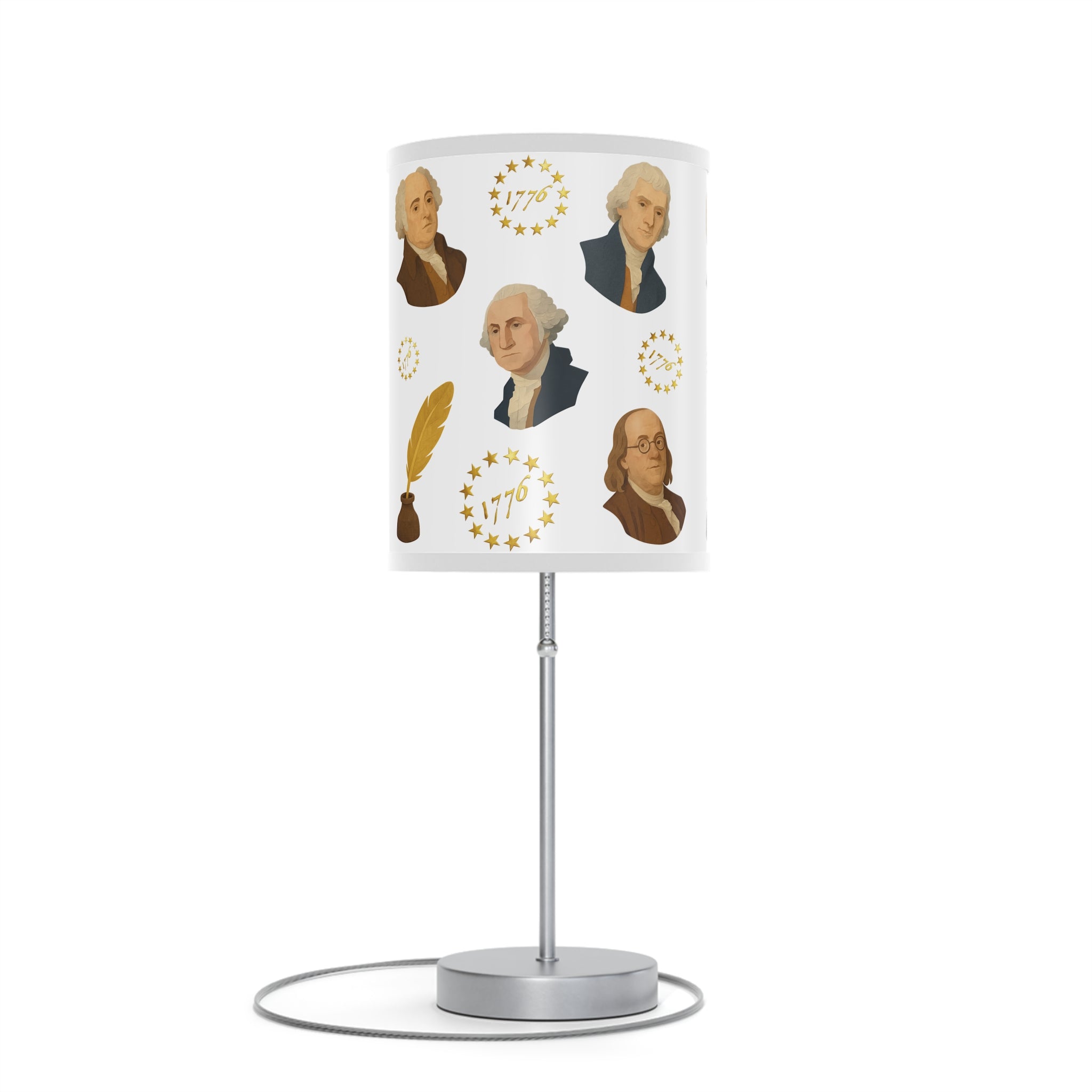 Presidential Founders Table Lamp — 1776 George Washington & Founding Fathers Lampshade