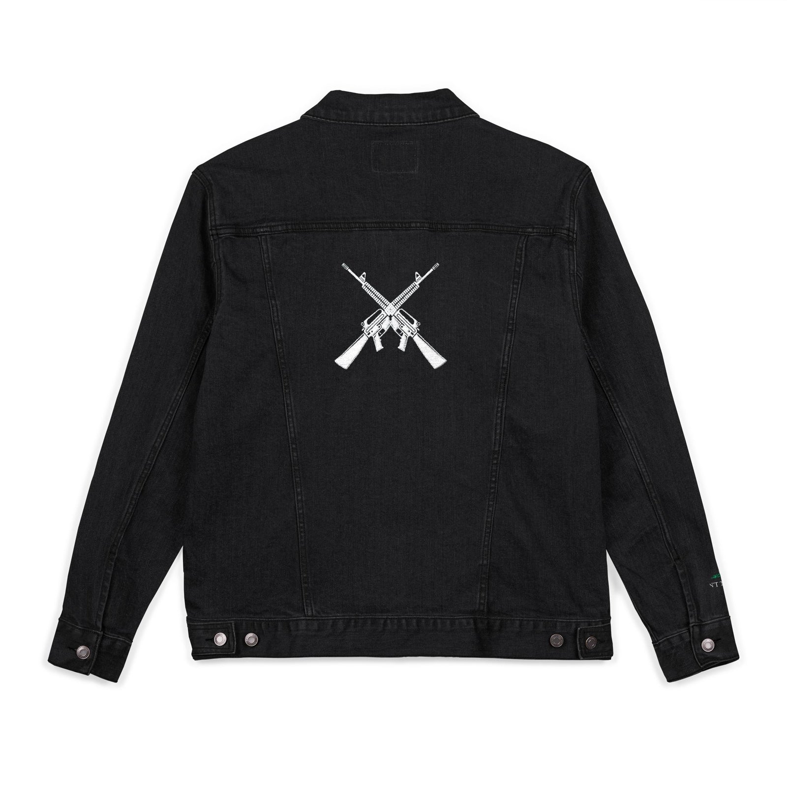 Abolish the ATF 2nd Amendment Denim Jacket with Gadsden Snake Sleeve