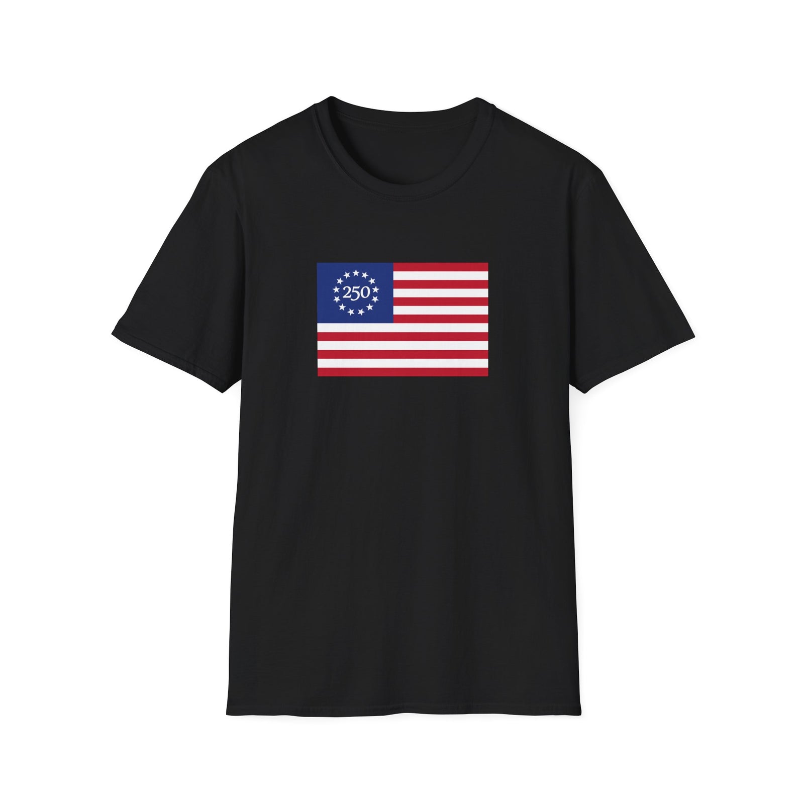 Liberty 250 Flag T-Shirt — Betsy Ross 13-Star Anniversary Tee - 4LibertyShop.com