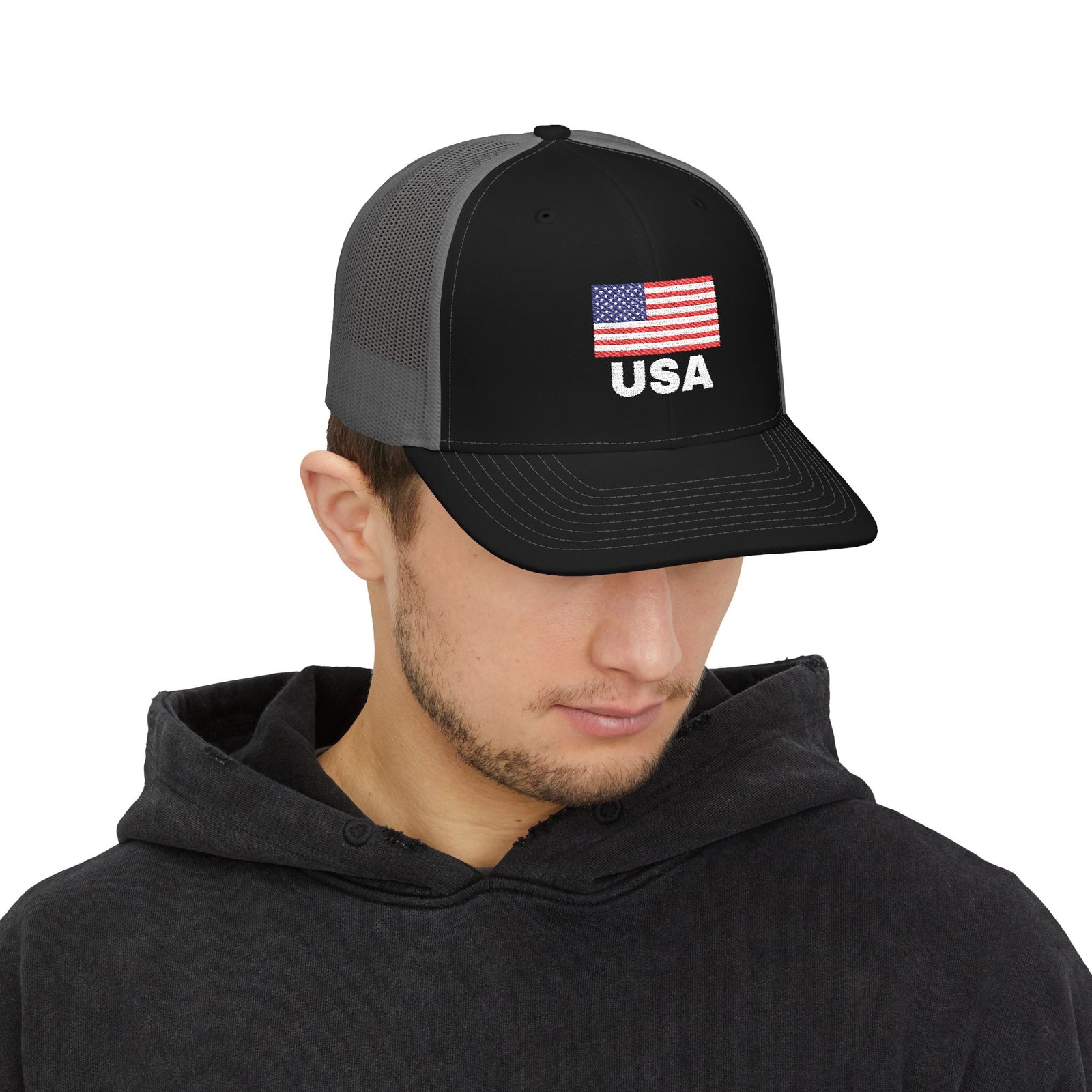 USA Embroidered Snapback Trucker Cap | Patriotic Hat for Independence Day, Sports Events, Outdoor Activities, Gifts