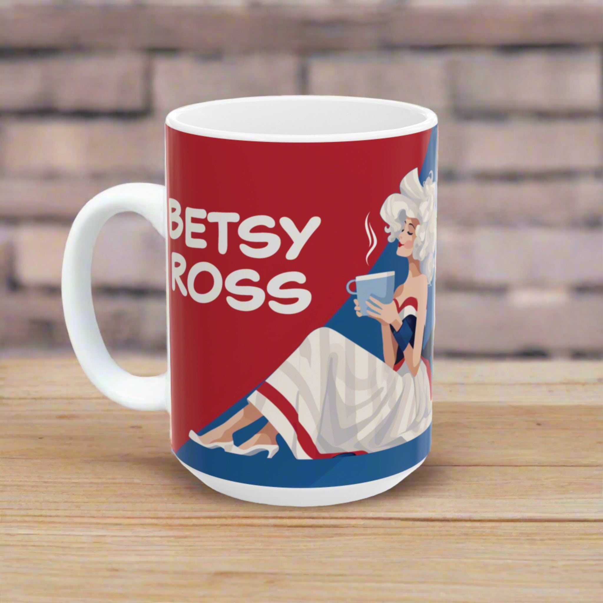 Betsy Ross Founding Flavors Ceramic Mug, (11oz, 15oz)