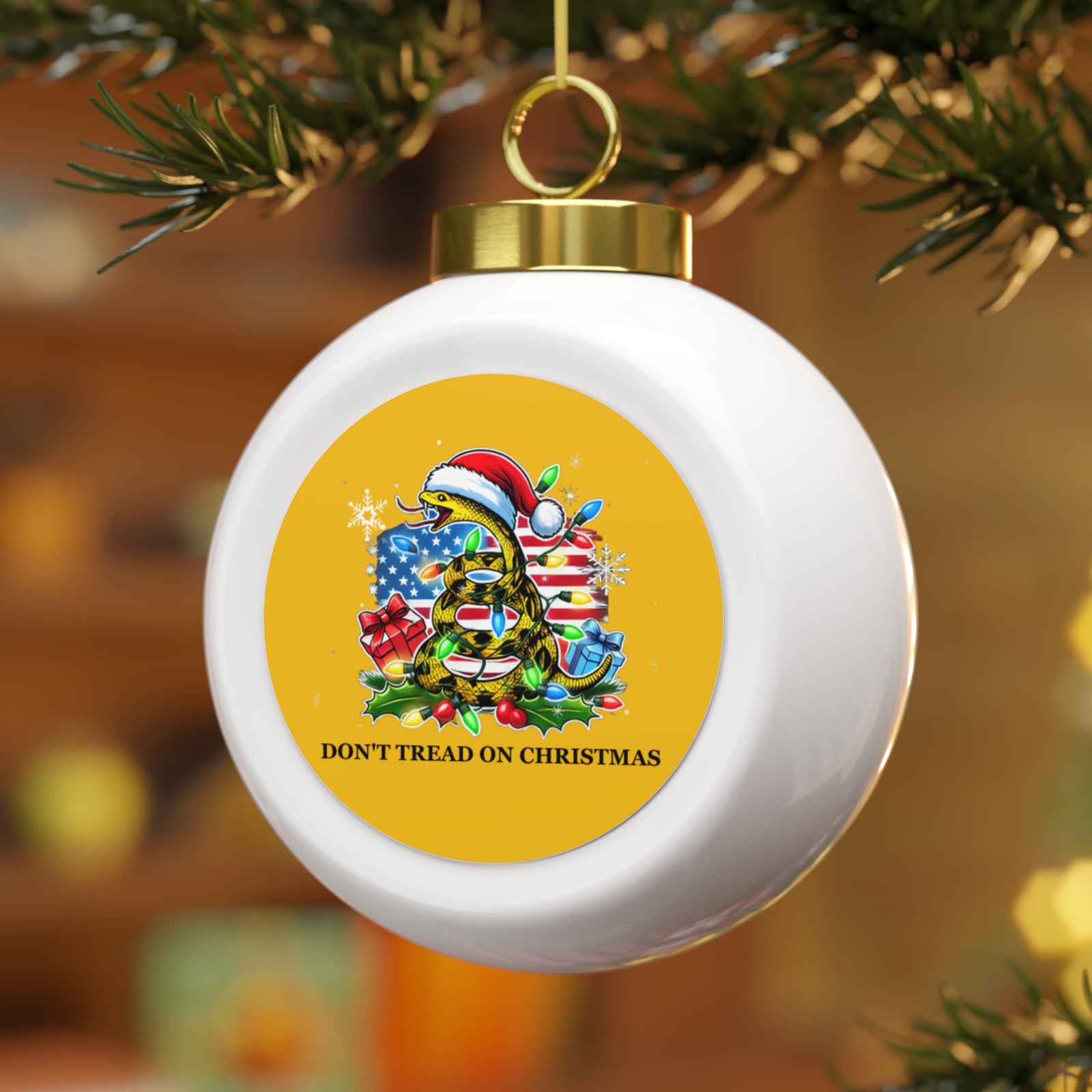 Christmas Gadsden Snake Ornament