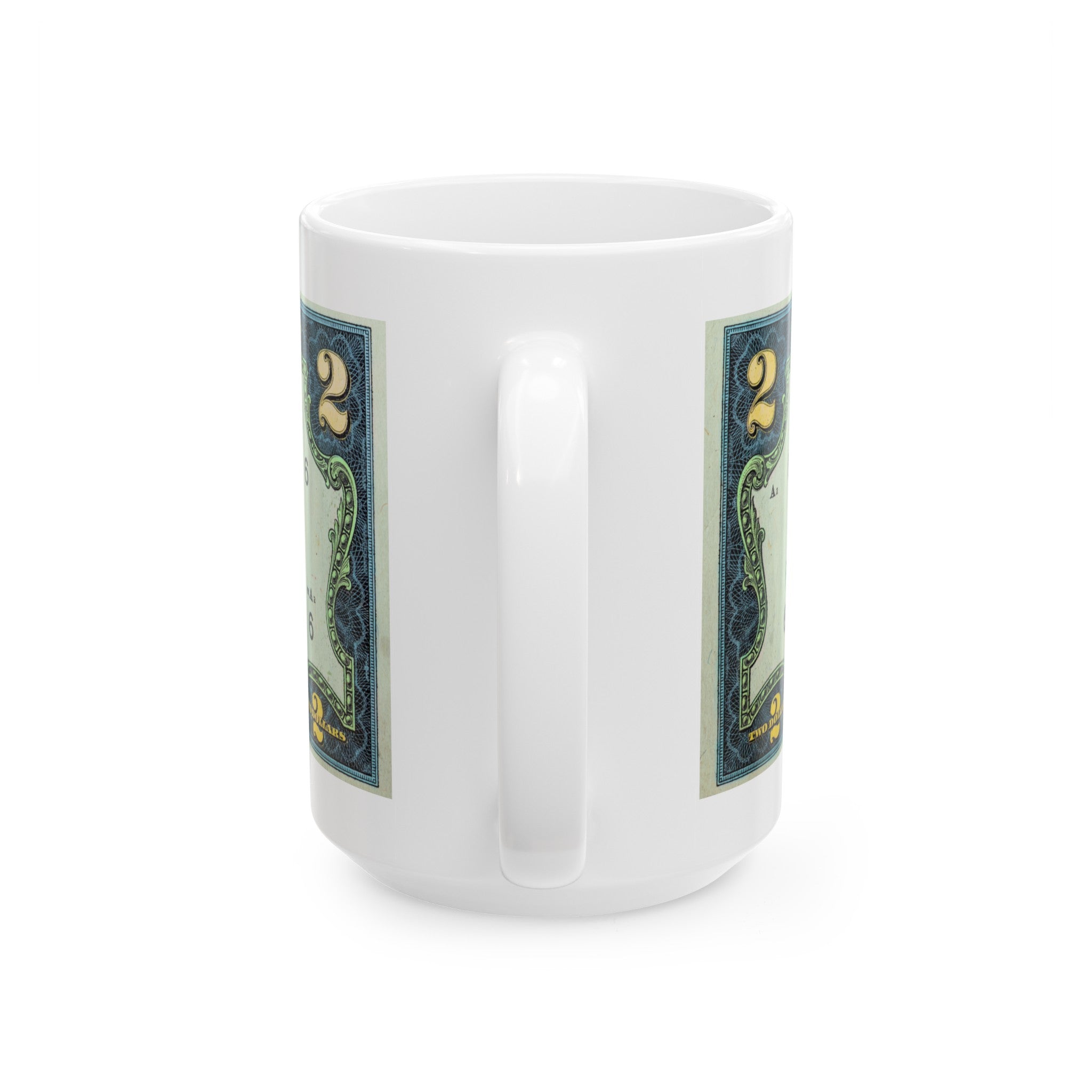 2 Dollar Thomas Jefferson Ceramic Mug, (11oz, 15oz)