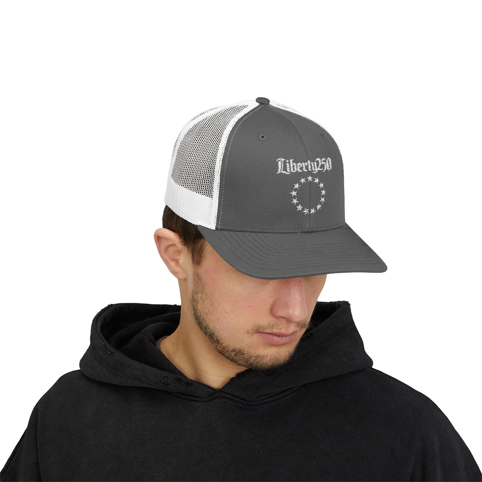 Liberty250 Trucker Cap - 13-Star Patriotic Snapback Hat - 4LibertyShop.com