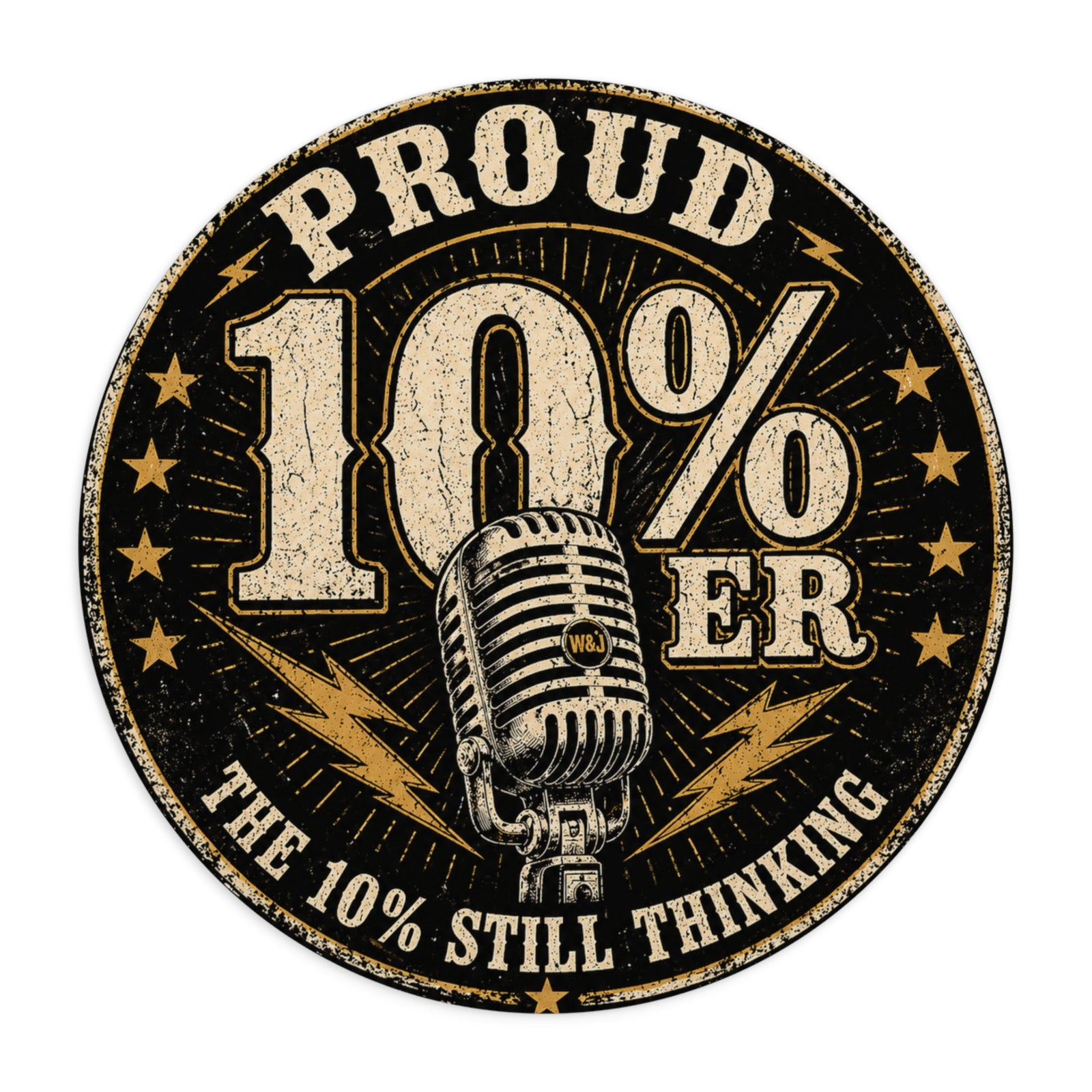 Walton & Johnson: Proud 10%er Round Mouse Pad - 4LibertyShop.com