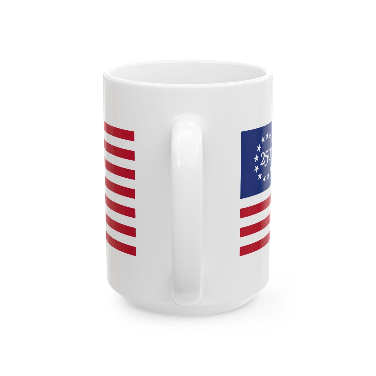 Betsy Ross 250th Anniversary Ceramic Mug – Patriotic American Flag Coffee Cup (11oz/15oz) - 4LibertyShop.com