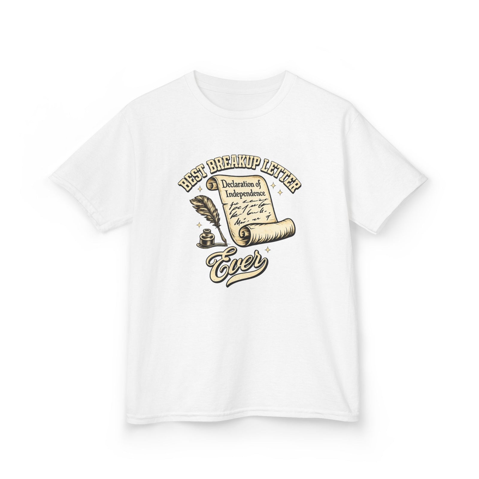 Kids T-Shirt – 'Best Breakup Letter Ever' Vintage Scroll Design - 4LibertyShop.com
