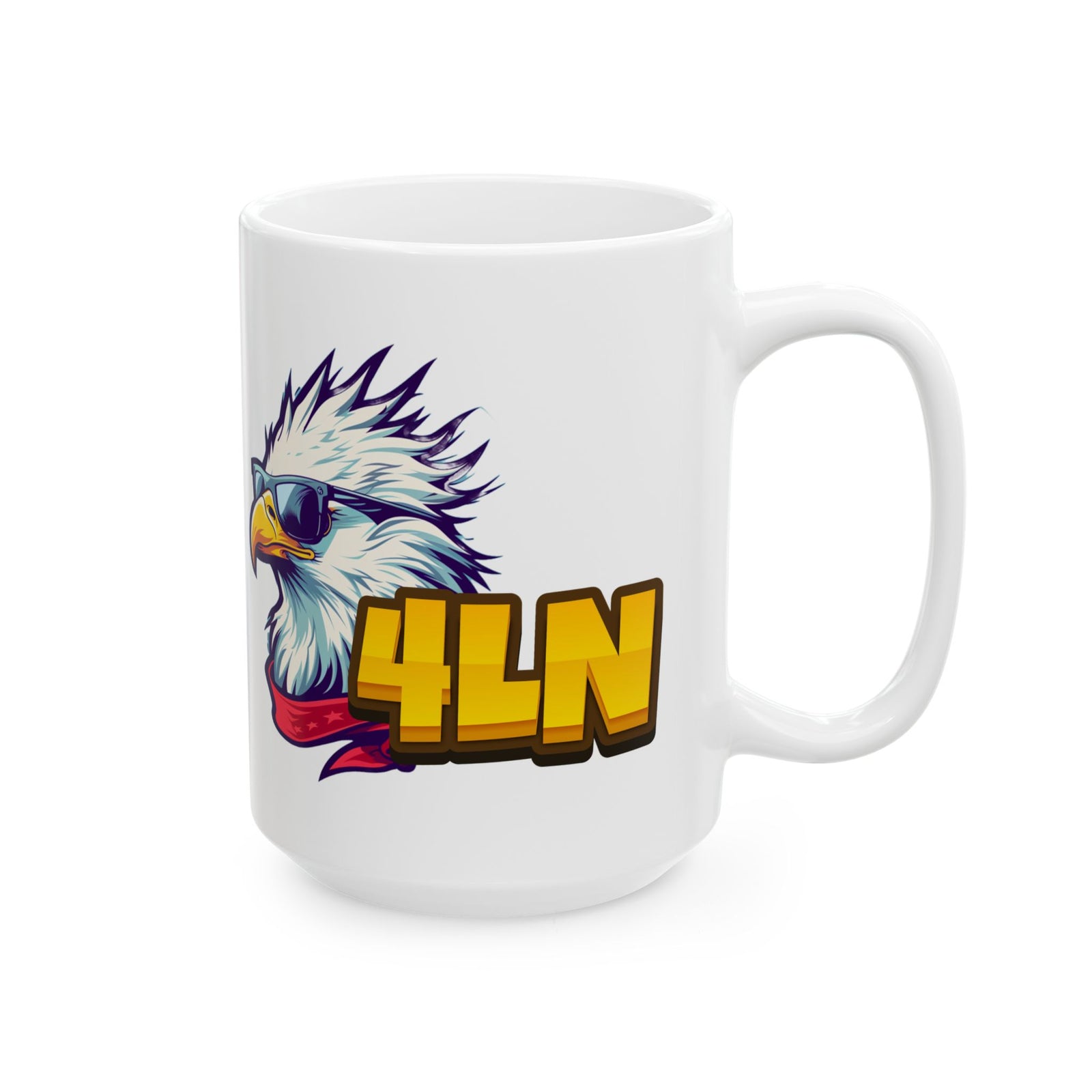 4Liberty Network Patriotic Eagle Mug – Cool Sunglasses Bald Eagle Ceramic Coffee Cup (11oz, 15oz) - 4LibertyShop.com