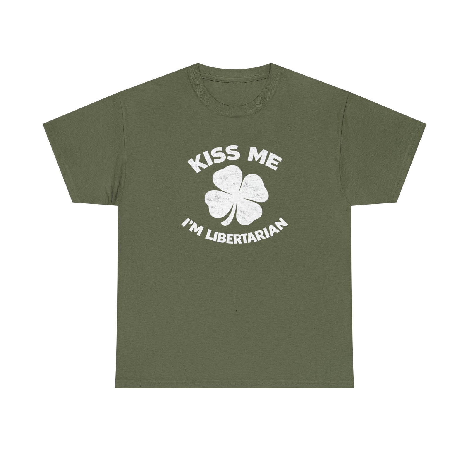 Kiss Me I'm Libertarian T-Shirt — St. Patrick's Day Shamrock Political Tee - 4LibertyShop.com