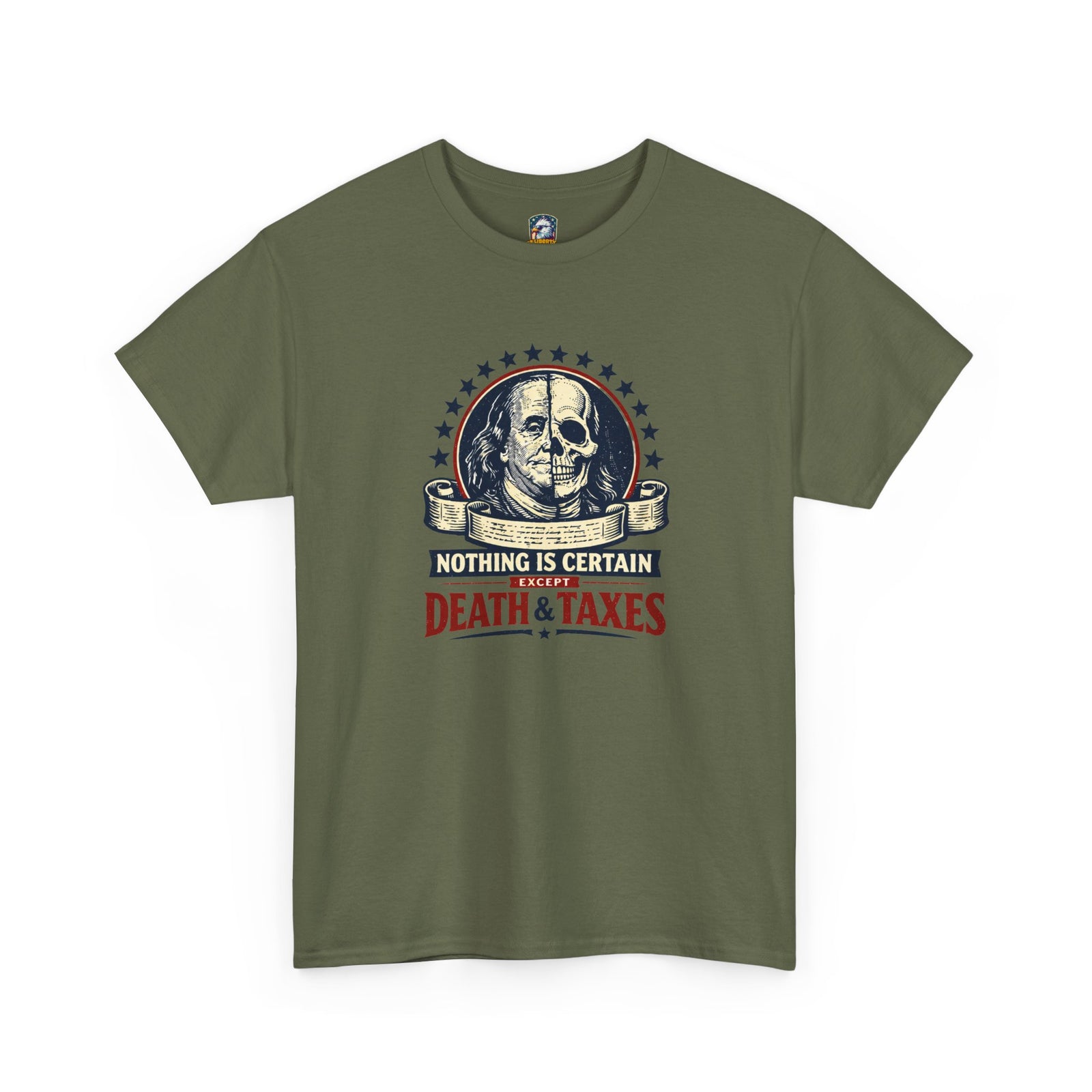 Benjamin Franklin 'Death and Taxes' Quote T-Shirt - 4LibertyShop.com