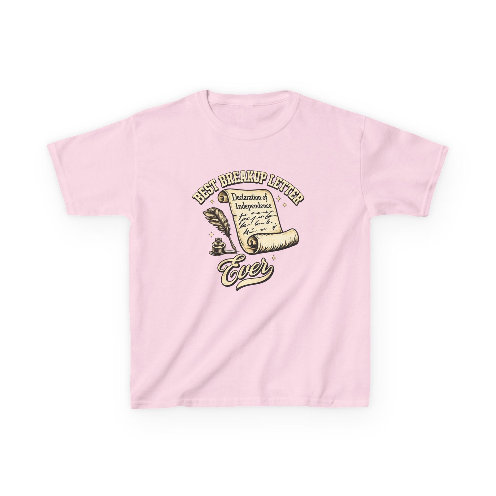 Kids T-Shirt – 'Best Breakup Letter Ever' Vintage Scroll Design - 4LibertyShop.com