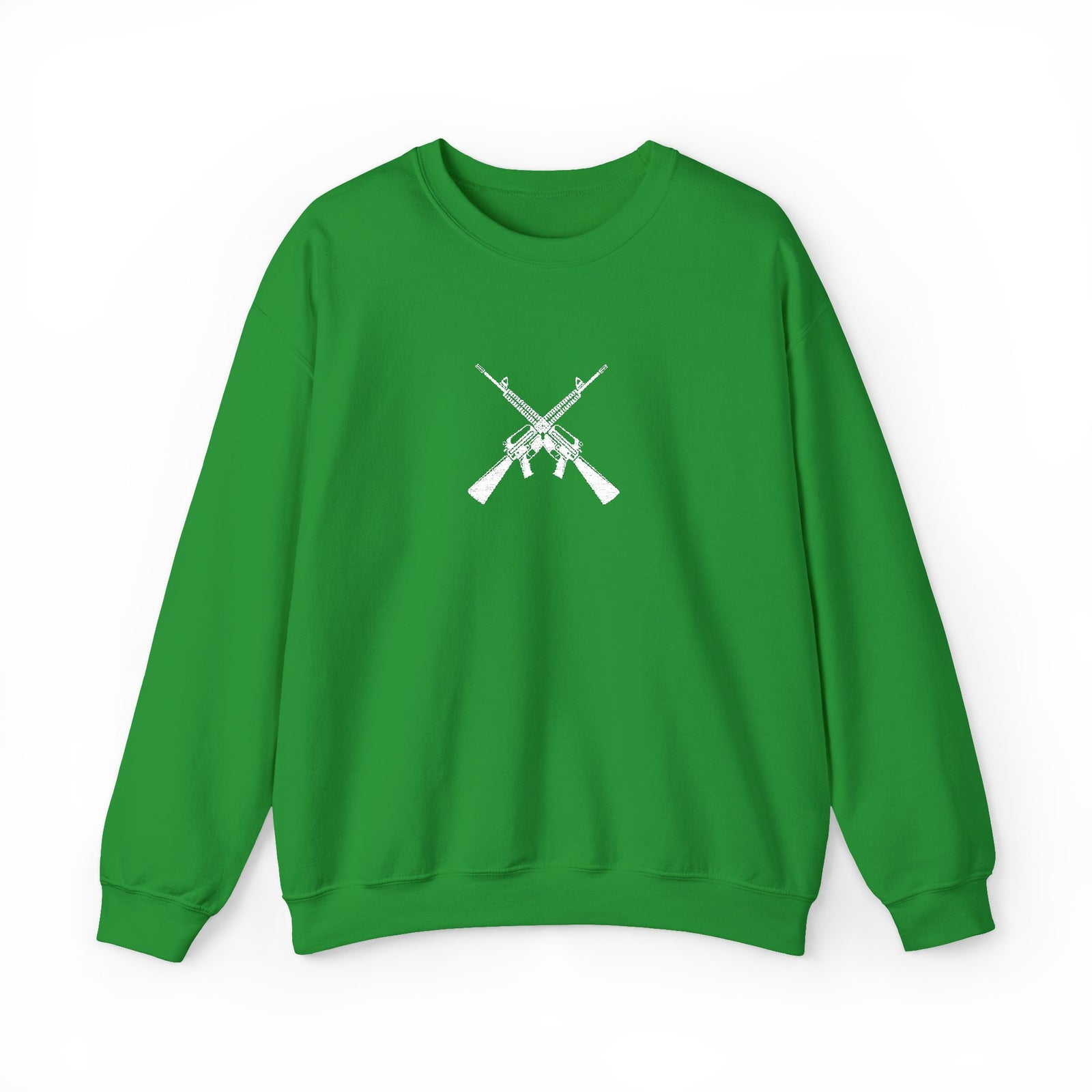 Crossed Rifles Crewneck Sweatshirt — Tactical Military Graphic Pullover