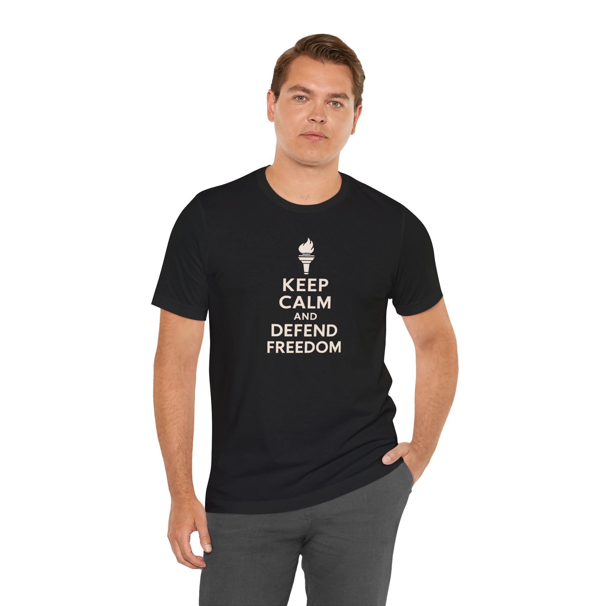 Keep Calm and Defend Freedom T-Shirt- 4LibertyShop.com