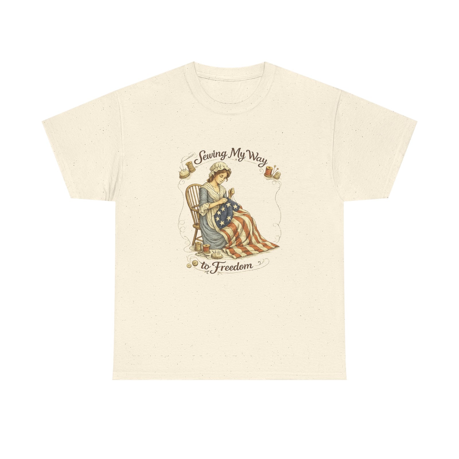 Patriotic 'Sewing My Way to Freedom' Tee - 4LibertyShop.com