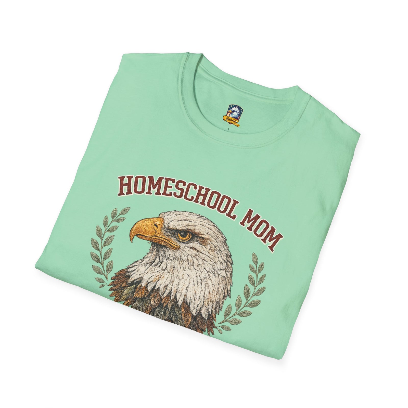 Homeschool Workshop — Homeschool Mom T-Shirt — Eagle Graphic Tee for Proud Homeschooling Moms