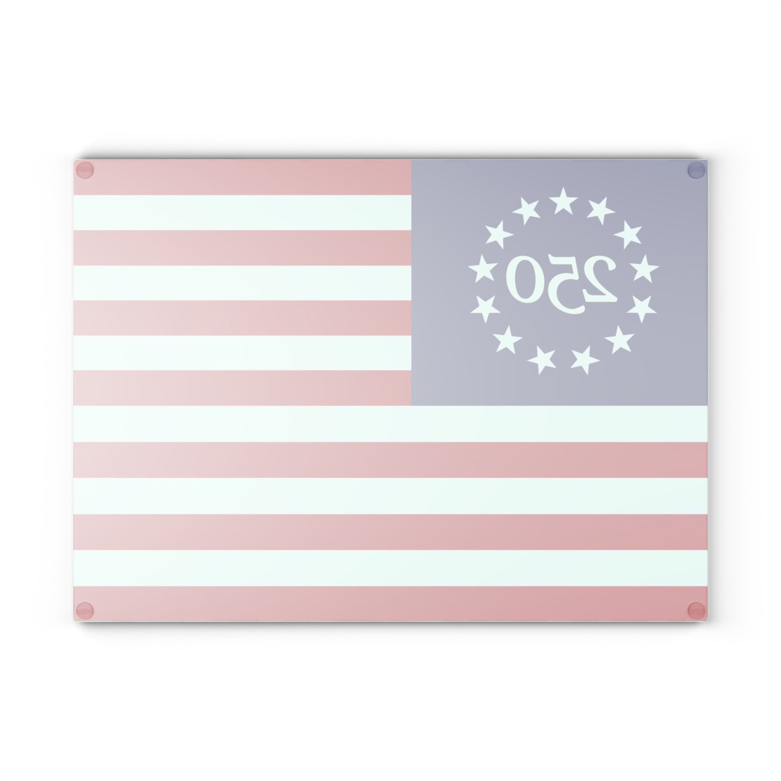 Walton & Johnson: 250th Anniversary American Flag Glass Cutting Board — Patriotic Kitchen Decor