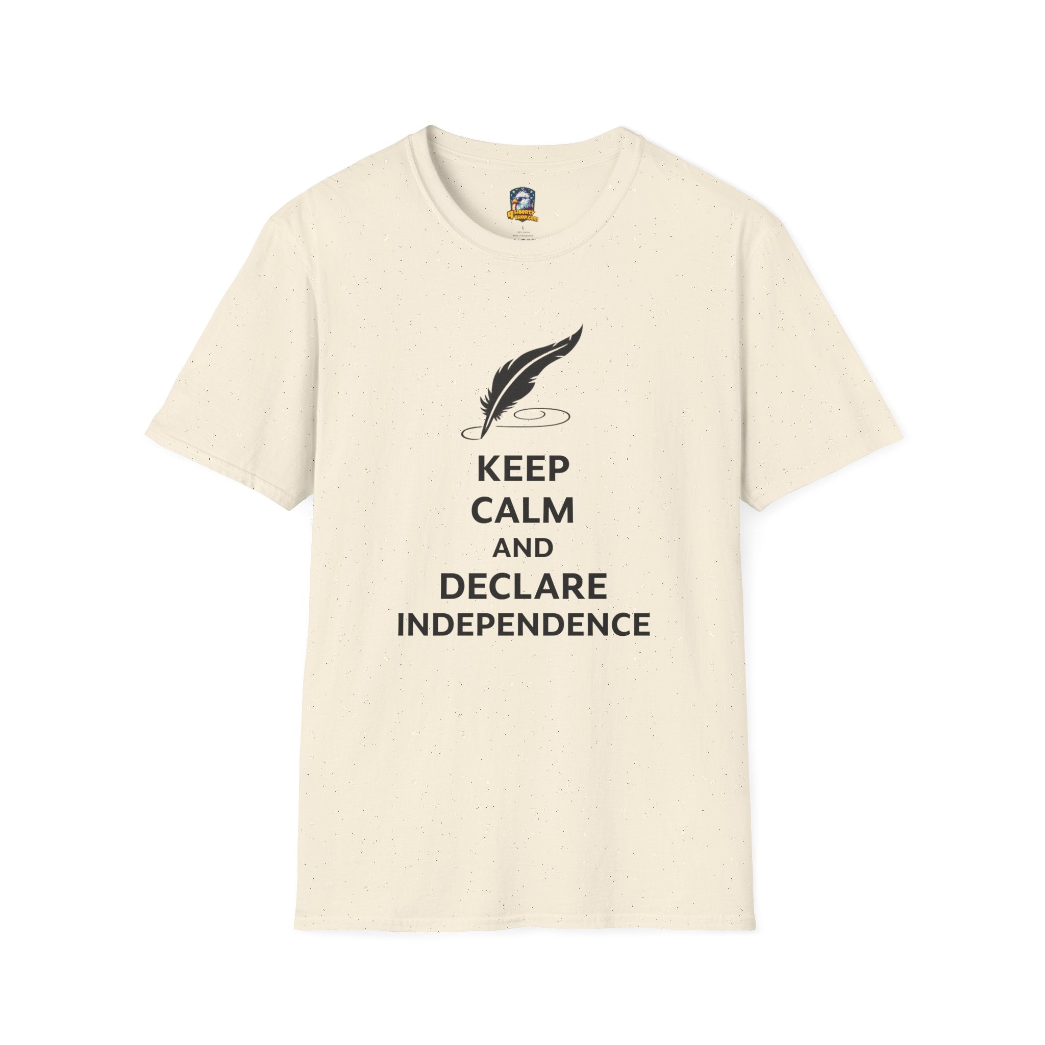 T-Shirt — "Keep Calm and Declare Independence" Quill Graphic Patriotic Tee