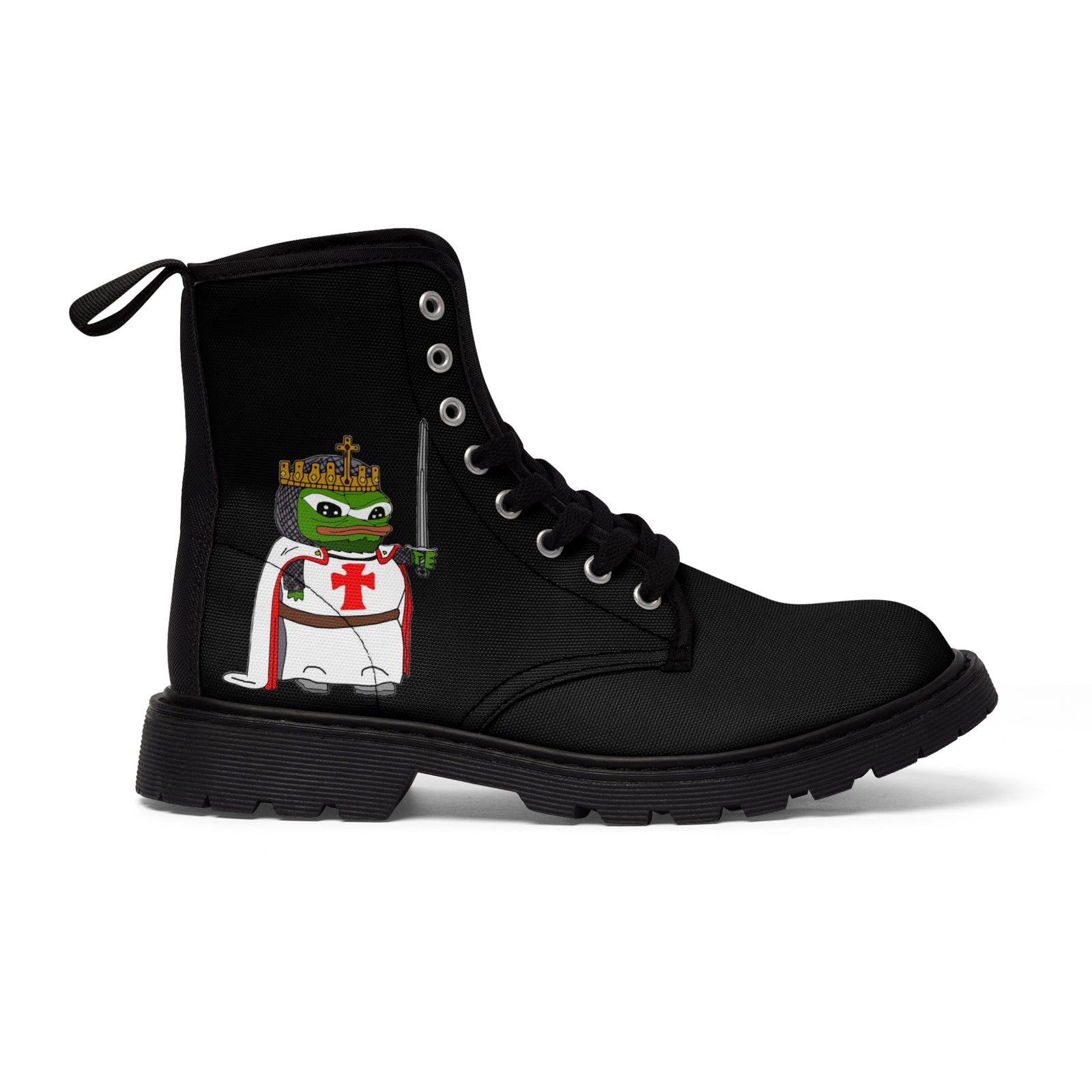 Pepe The Frogsader Knight Men's Canvas Boots