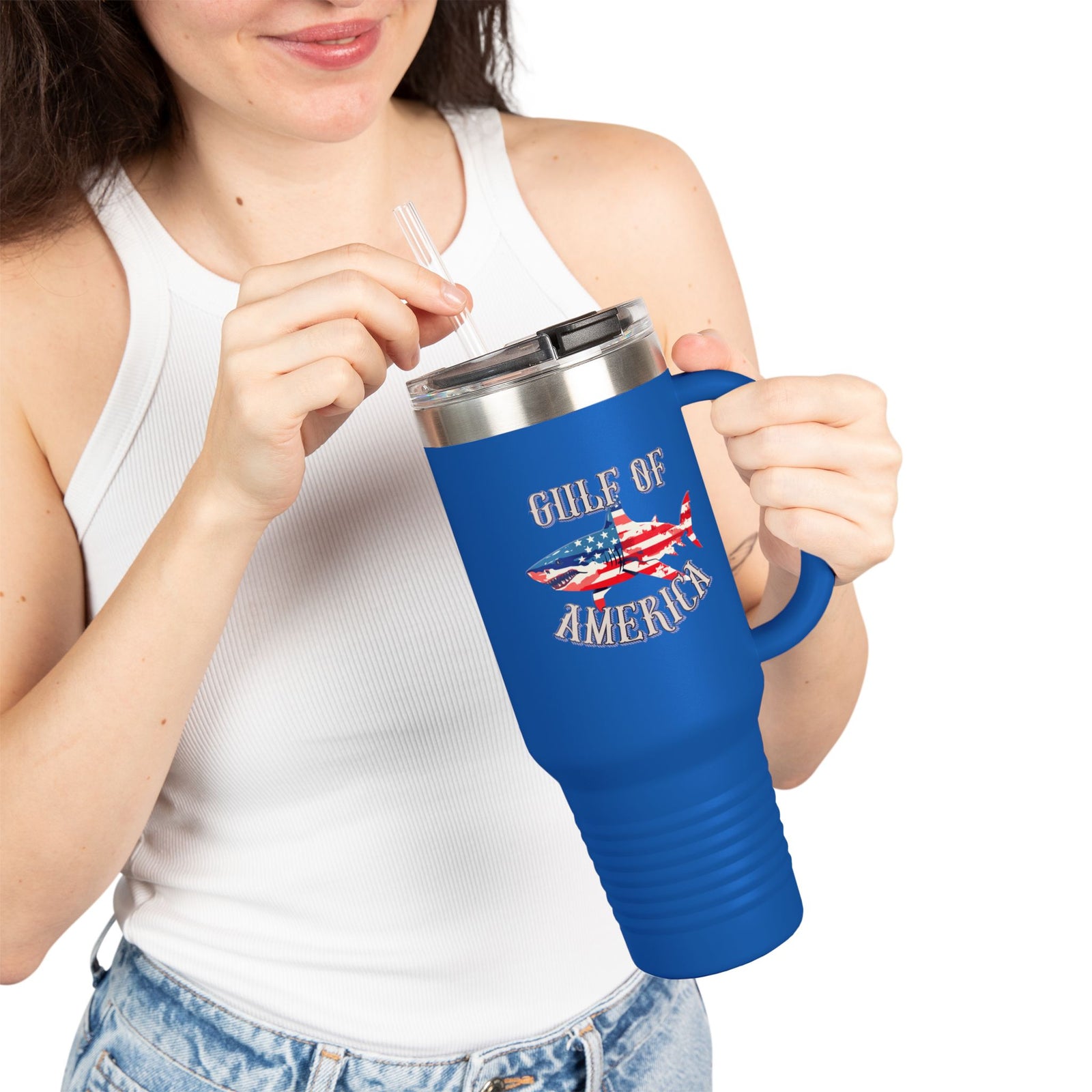 Liberty Tonight: Gulf of America Shark Tumbler, 40oz