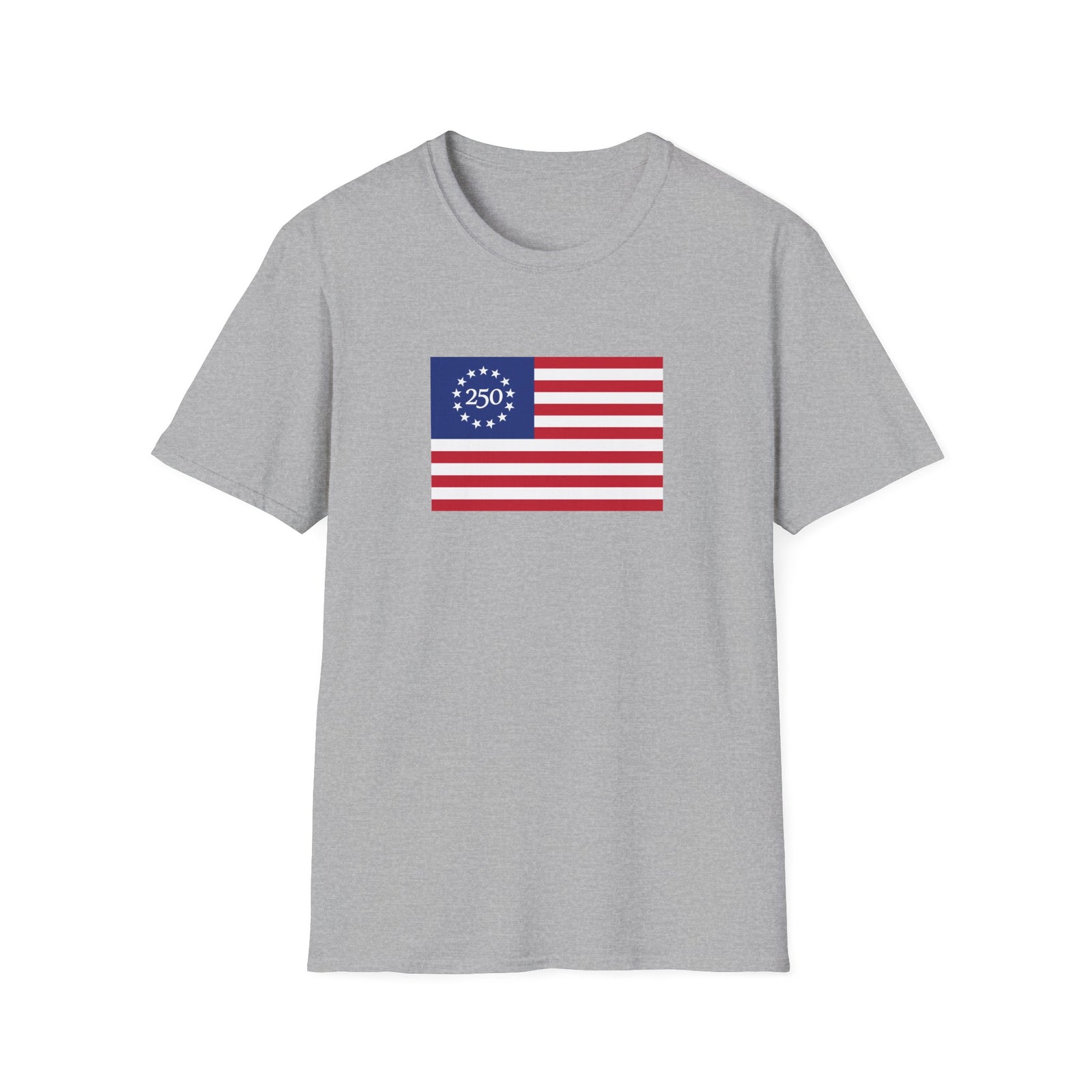 Liberty 250 Flag T-Shirt — Betsy Ross 13-Star Anniversary Tee - 4LibertyShop.com