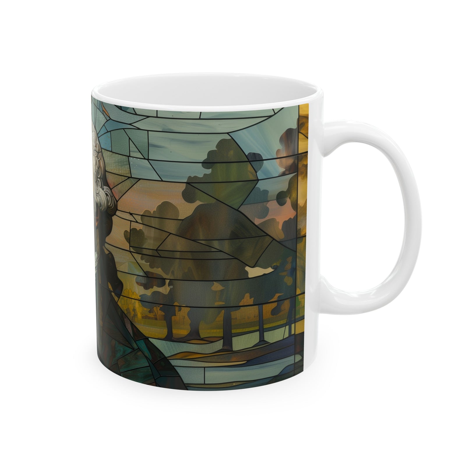 Stained Glass George Washington Ceramic Mug, (11oz, 15oz)