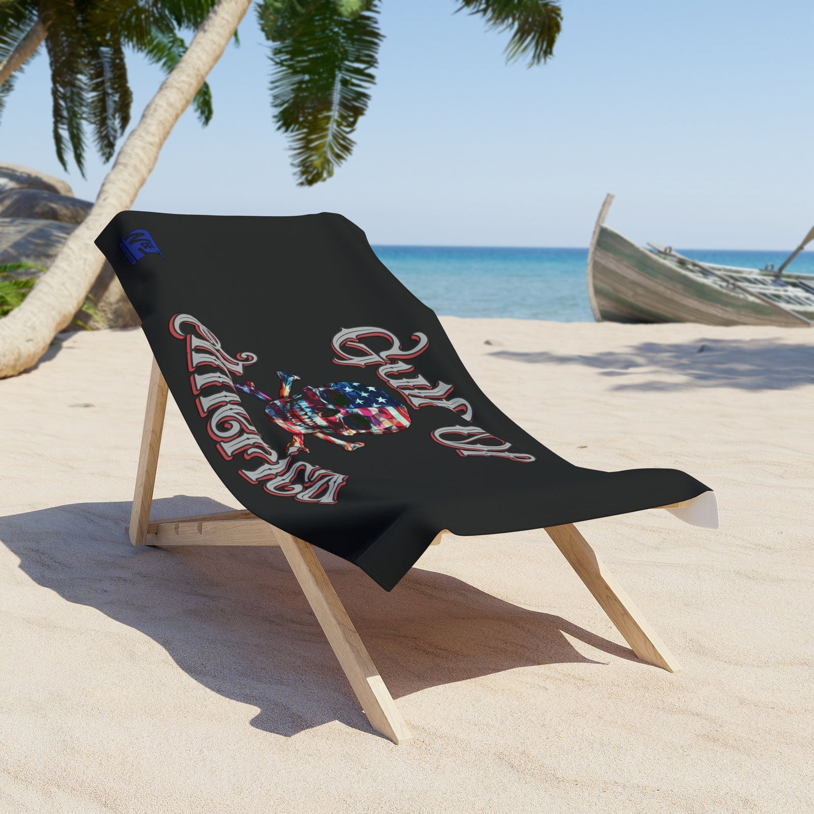 Walton & Johnson: Gulf of America Pirate Flag Beach Towel