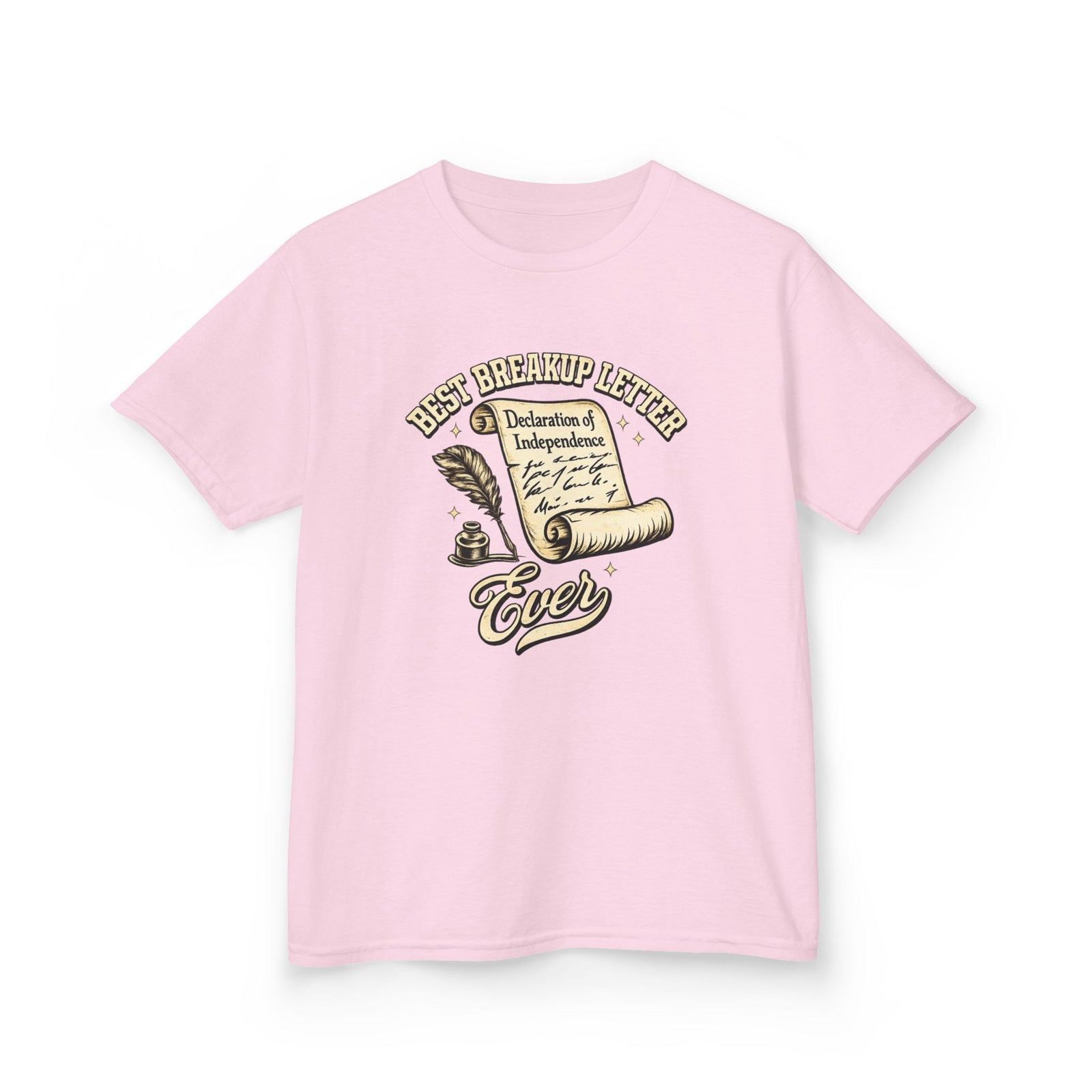 Kids T-Shirt – 'Best Breakup Letter Ever' Vintage Scroll Design - 4LibertyShop.com