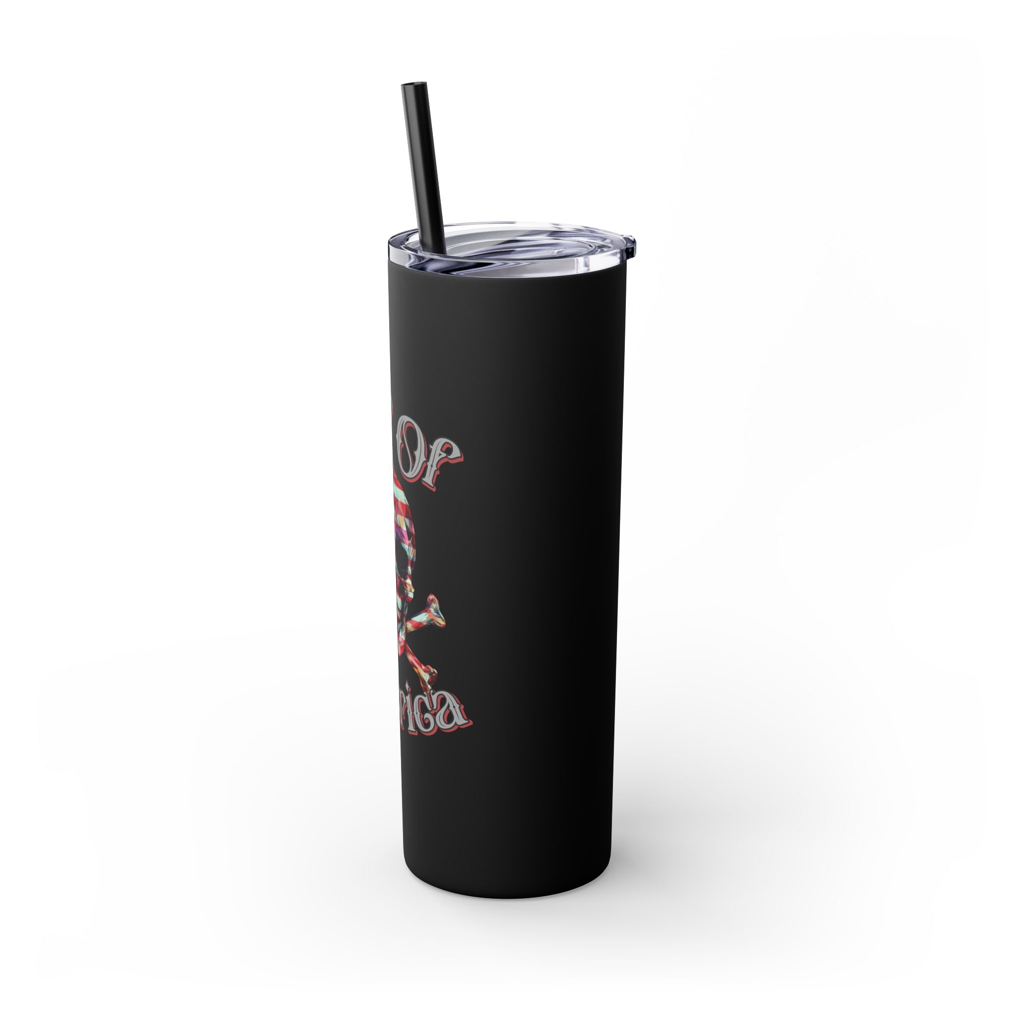 Gulf Of America Skull Tumbler with Straw, 20oz