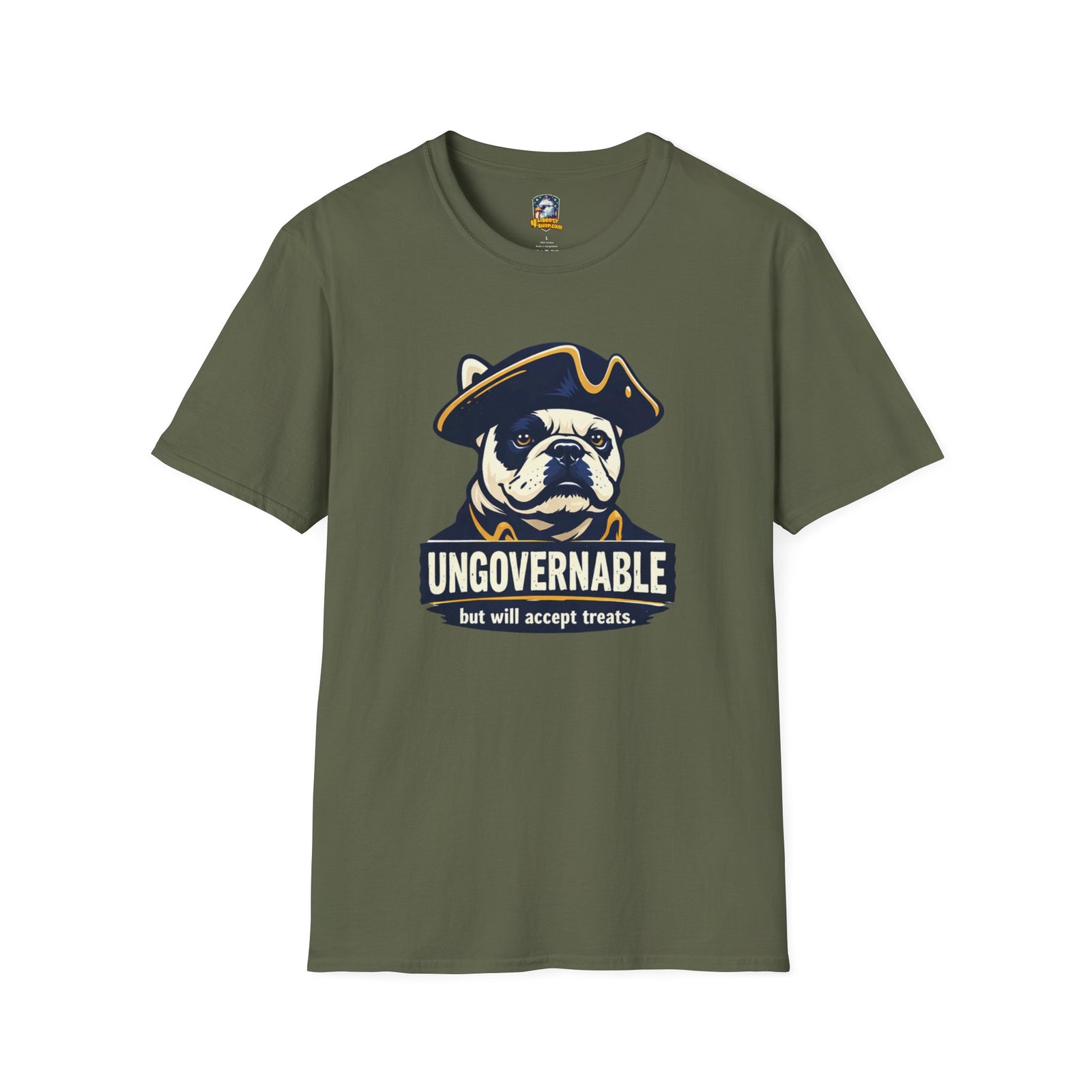 Ungovernable Bulldog T-Shirt — Funny Pirate Dog Tee (