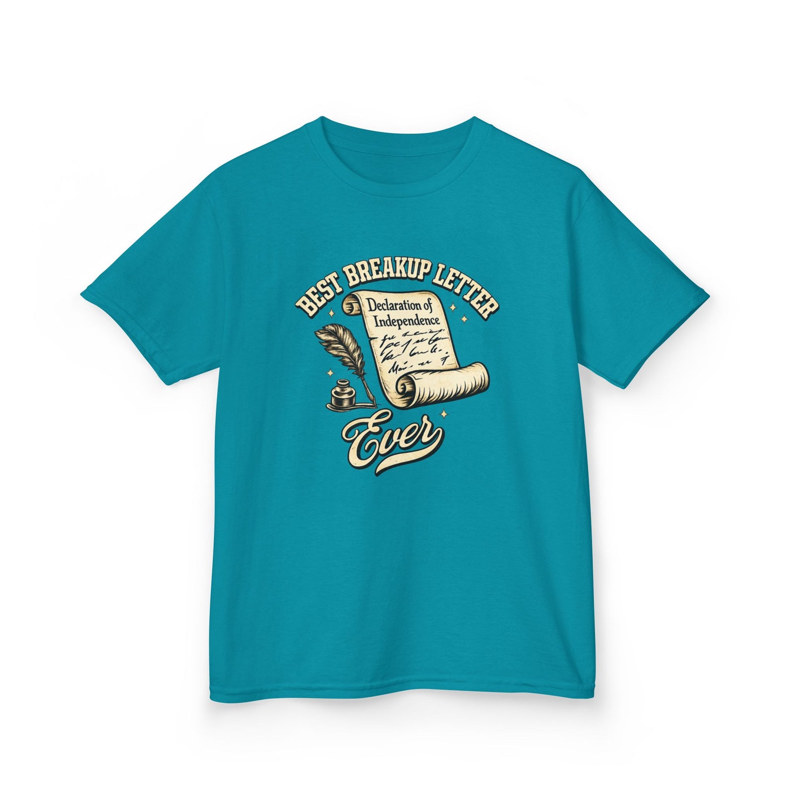 Kids T-Shirt – 'Best Breakup Letter Ever' Vintage Scroll Design - 4LibertyShop.com