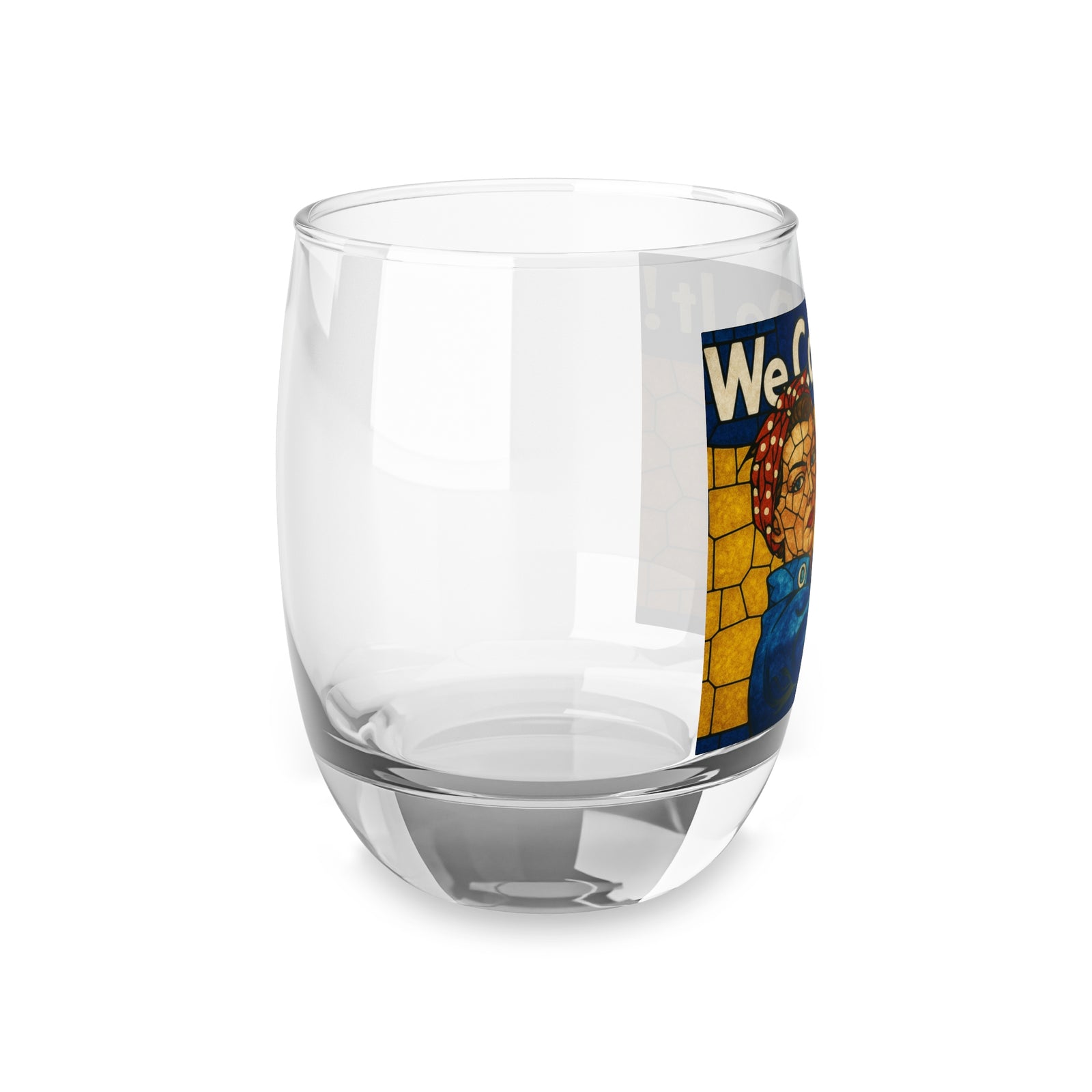 Rosie the Riveter Stained Glass Whiskey Glass